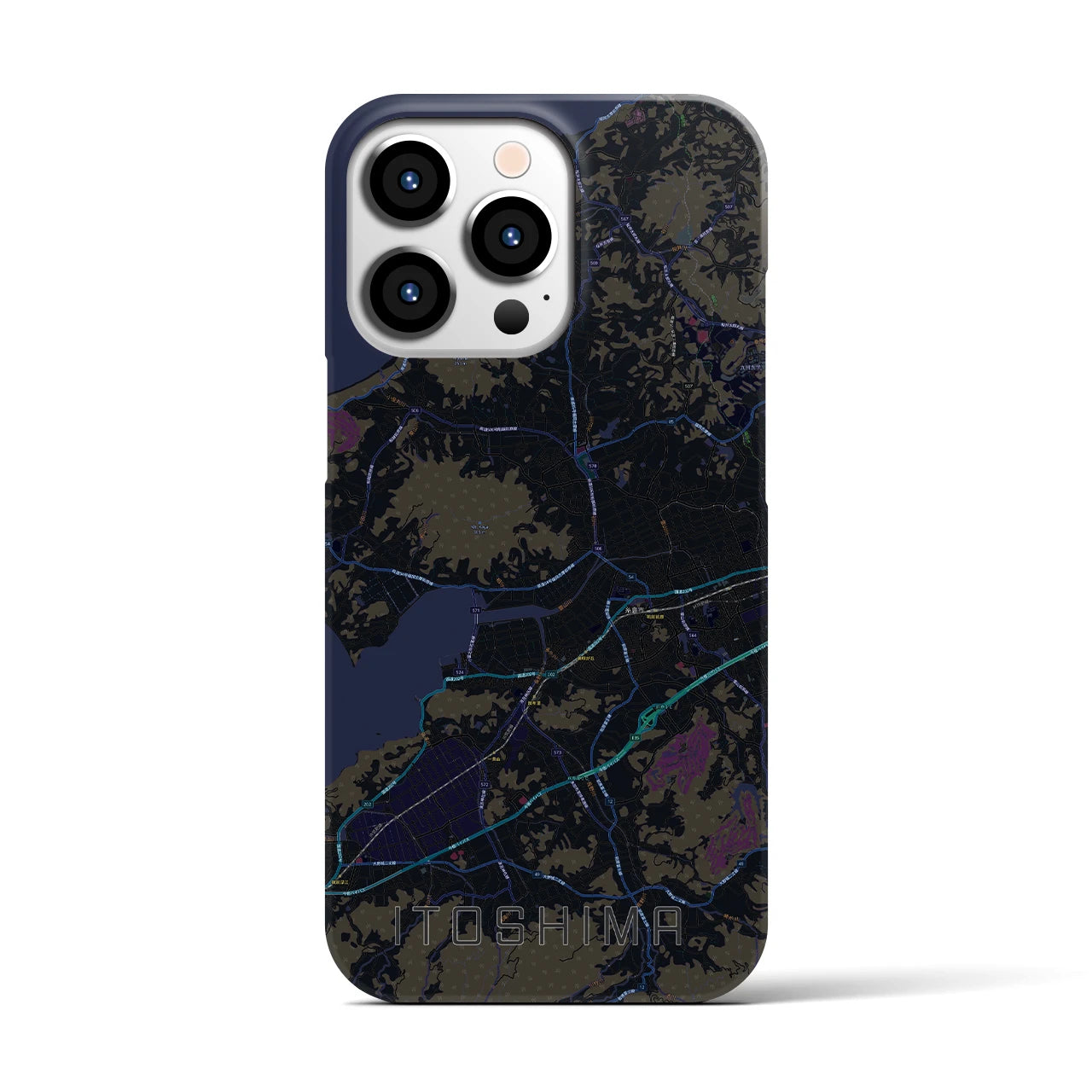 【糸島(福岡県)】地図柄iPhoneケース(バックカバータイプ)