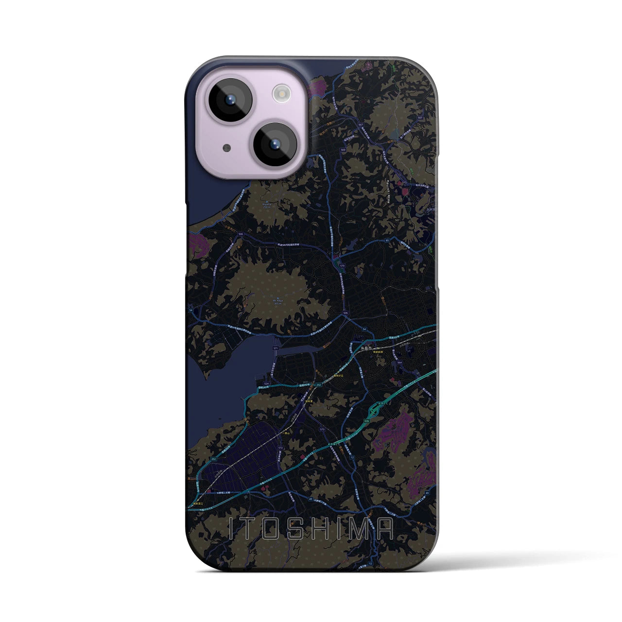 【糸島(福岡県)】地図柄iPhoneケース(バックカバータイプ)