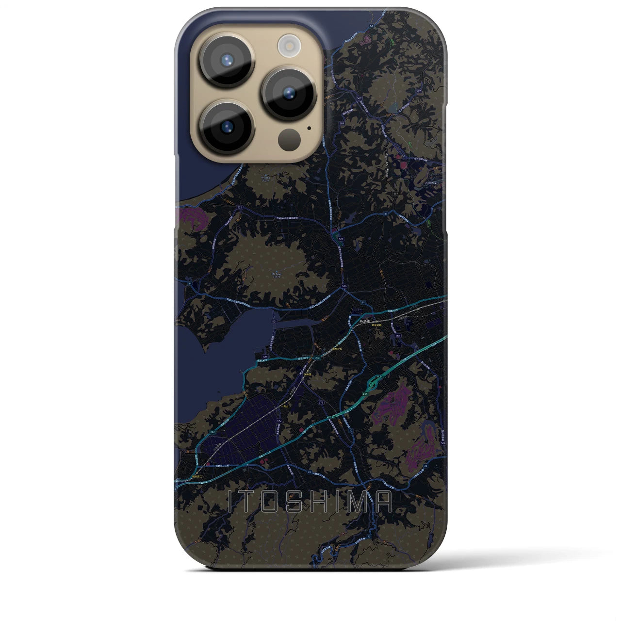 【糸島(福岡県)】地図柄iPhoneケース(バックカバータイプ)