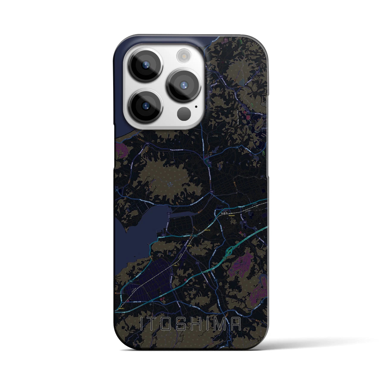 【糸島(福岡県)】地図柄iPhoneケース(バックカバータイプ)
