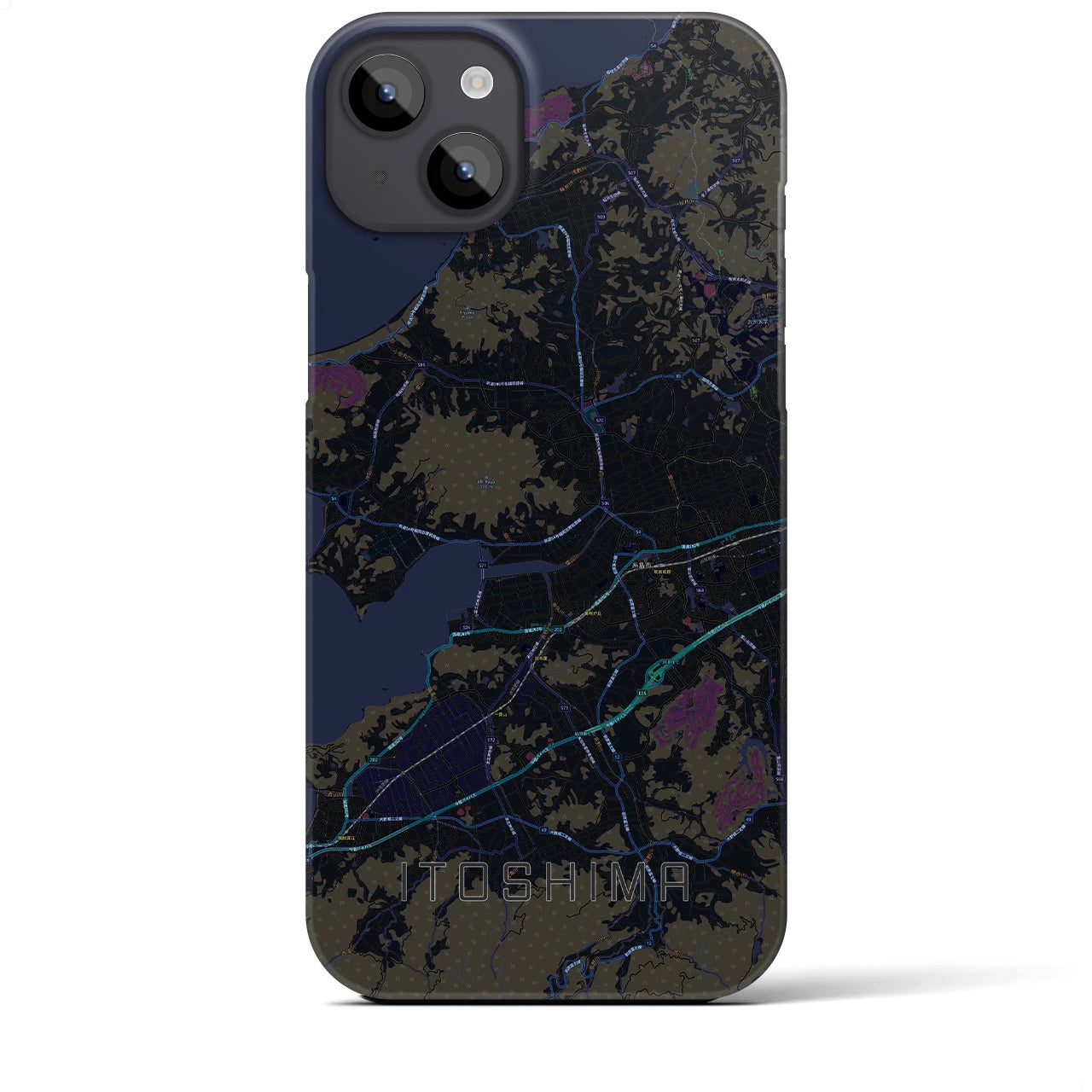 【糸島(福岡県)】地図柄iPhoneケース(バックカバータイプ)