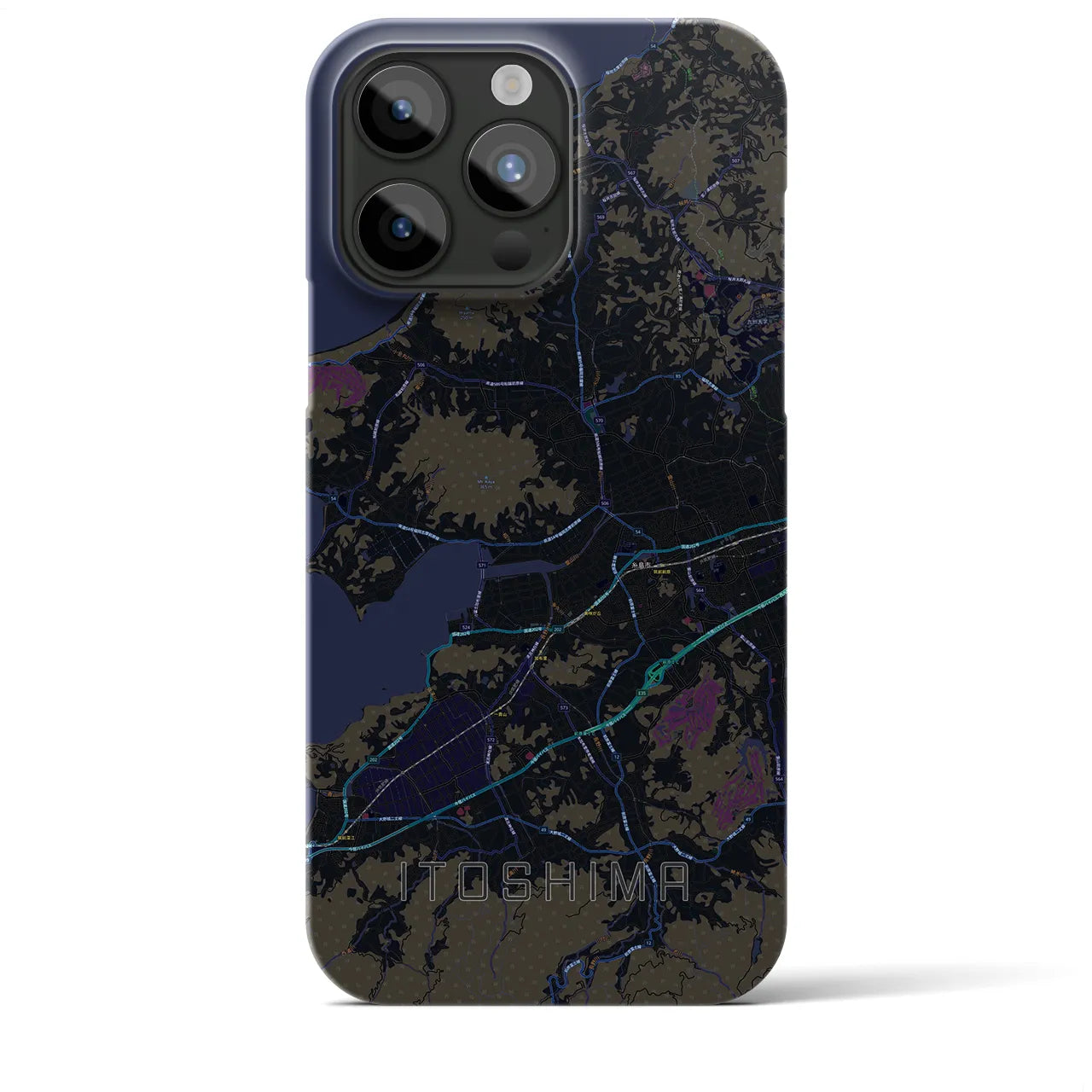 【糸島(福岡県)】地図柄iPhoneケース(バックカバータイプ)