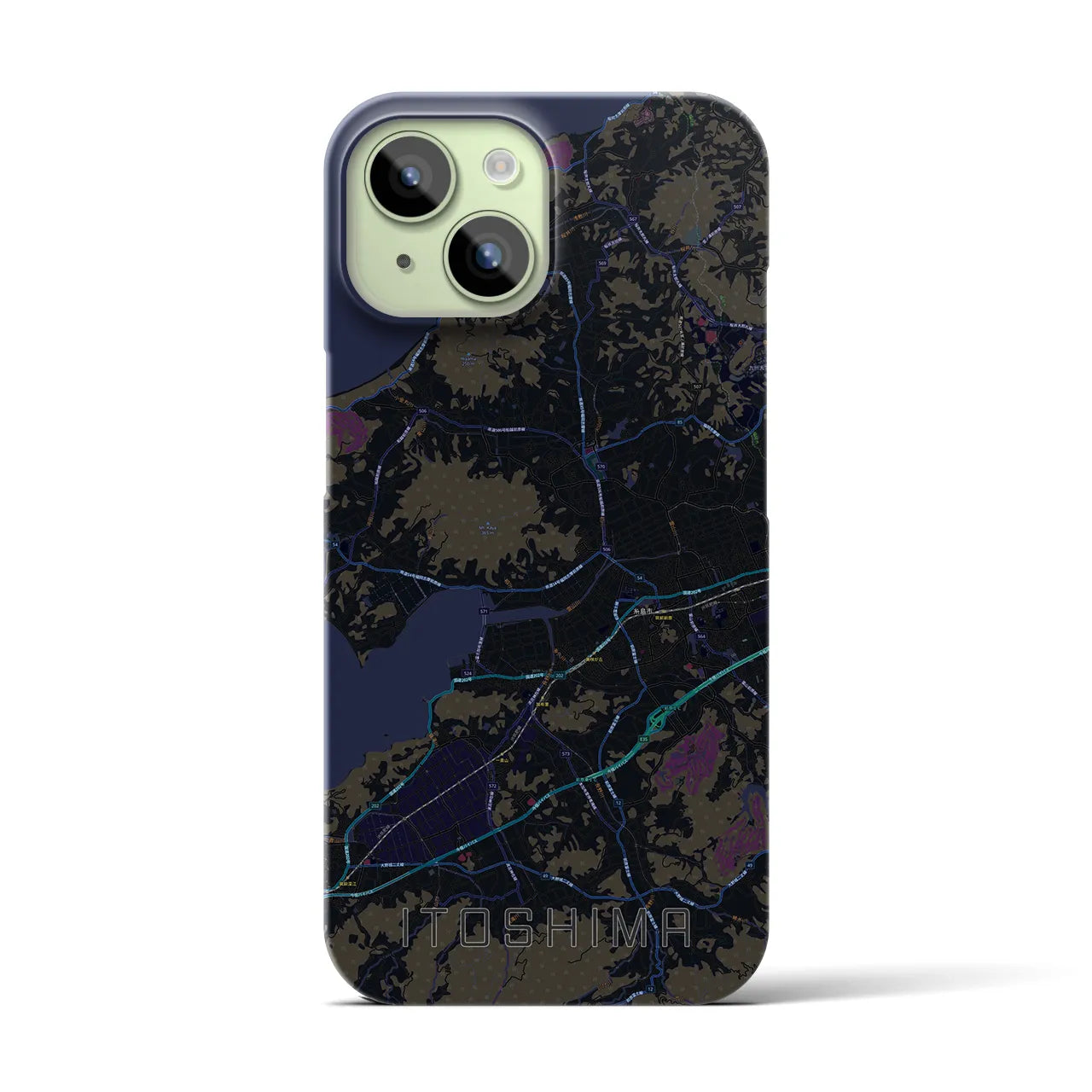 【糸島(福岡県)】地図柄iPhoneケース(バックカバータイプ)