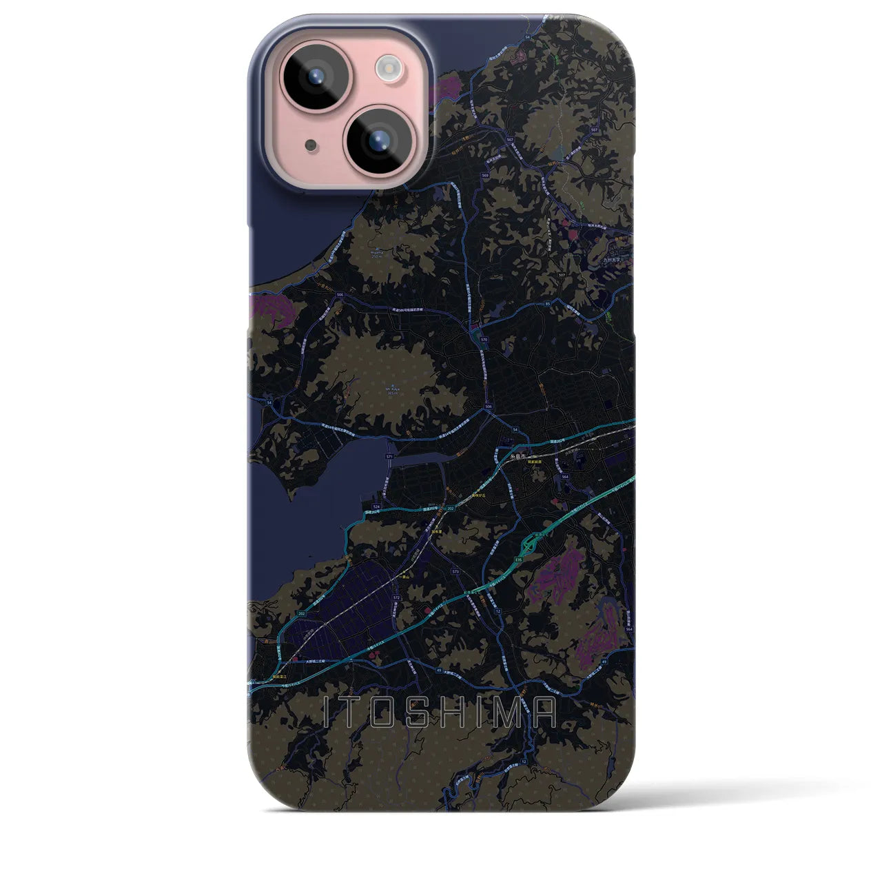 【糸島(福岡県)】地図柄iPhoneケース(バックカバータイプ)