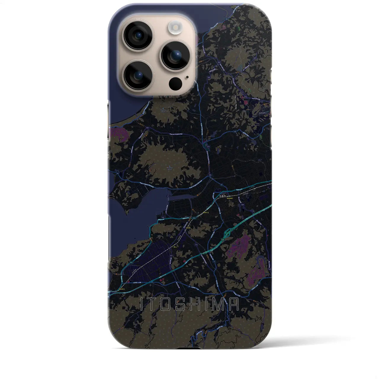 【糸島(福岡県)】地図柄iPhoneケース(バックカバータイプ)