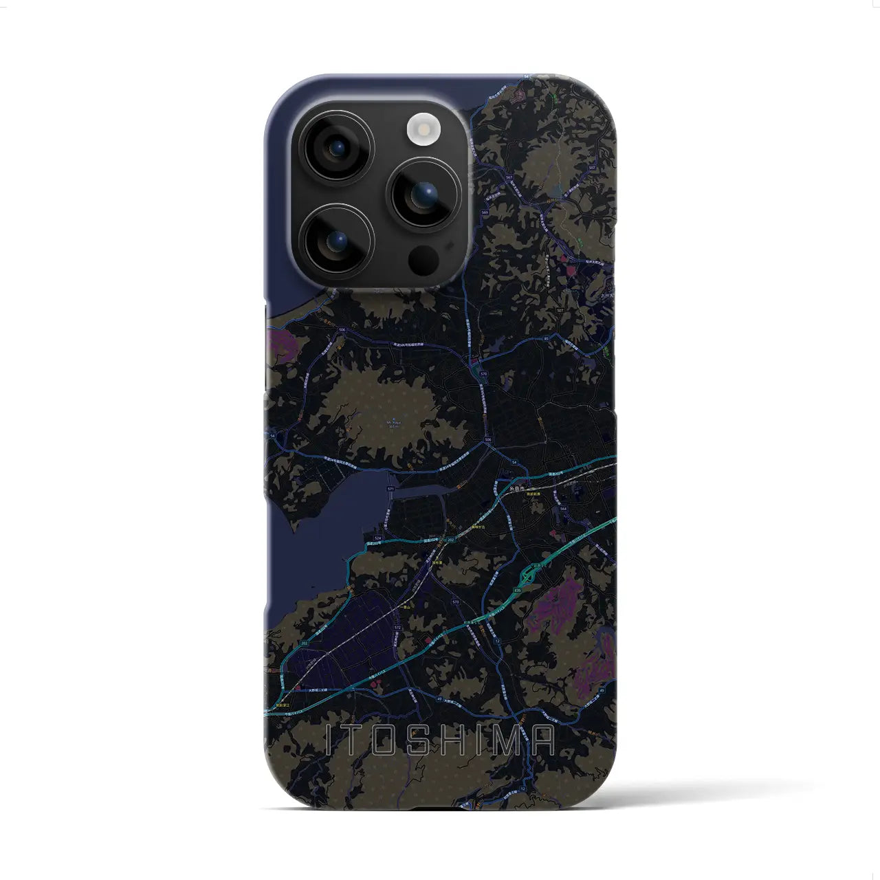 【糸島(福岡県)】地図柄iPhoneケース(バックカバータイプ)