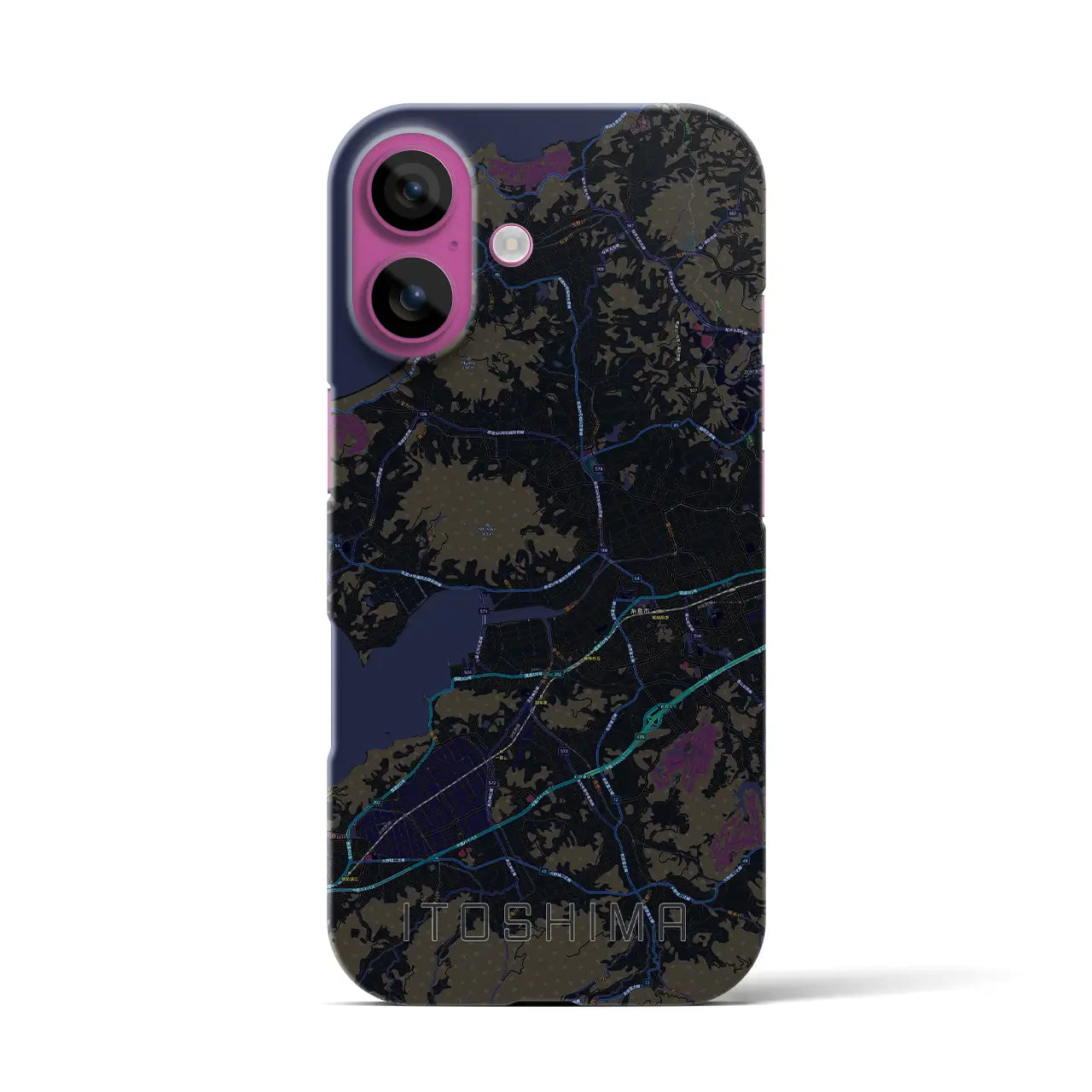 【糸島(福岡県)】地図柄iPhoneケース(バックカバータイプ)