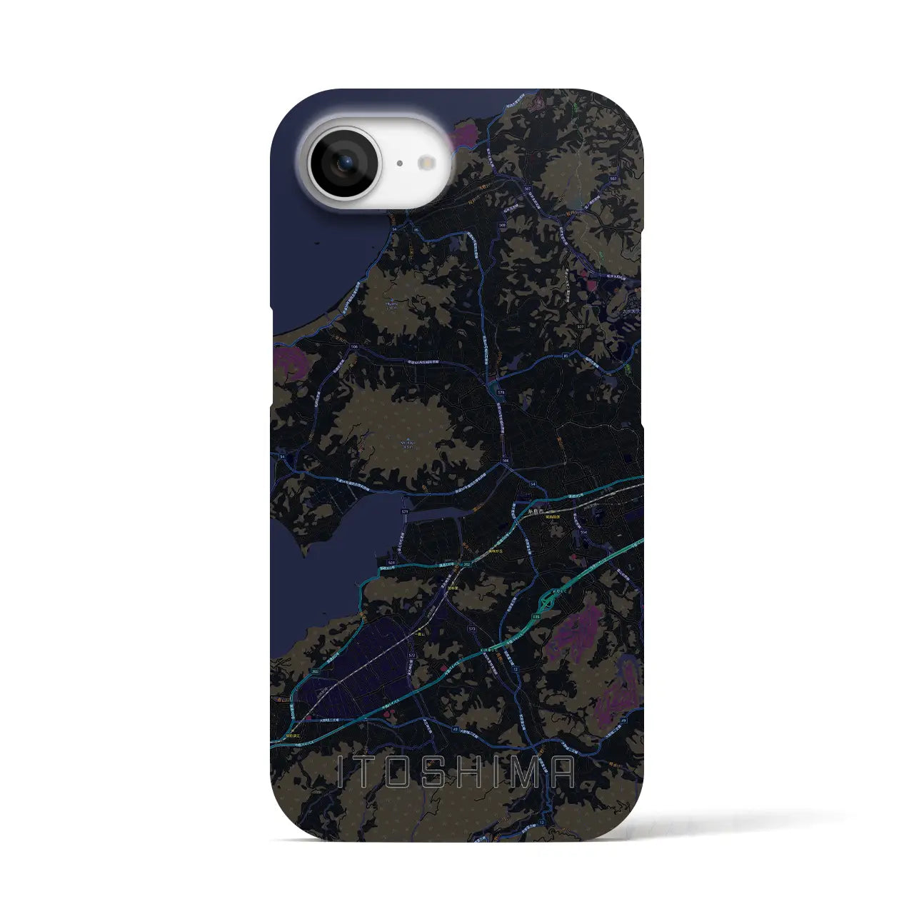 【糸島(福岡県)】地図柄iPhoneケース(バックカバータイプ)