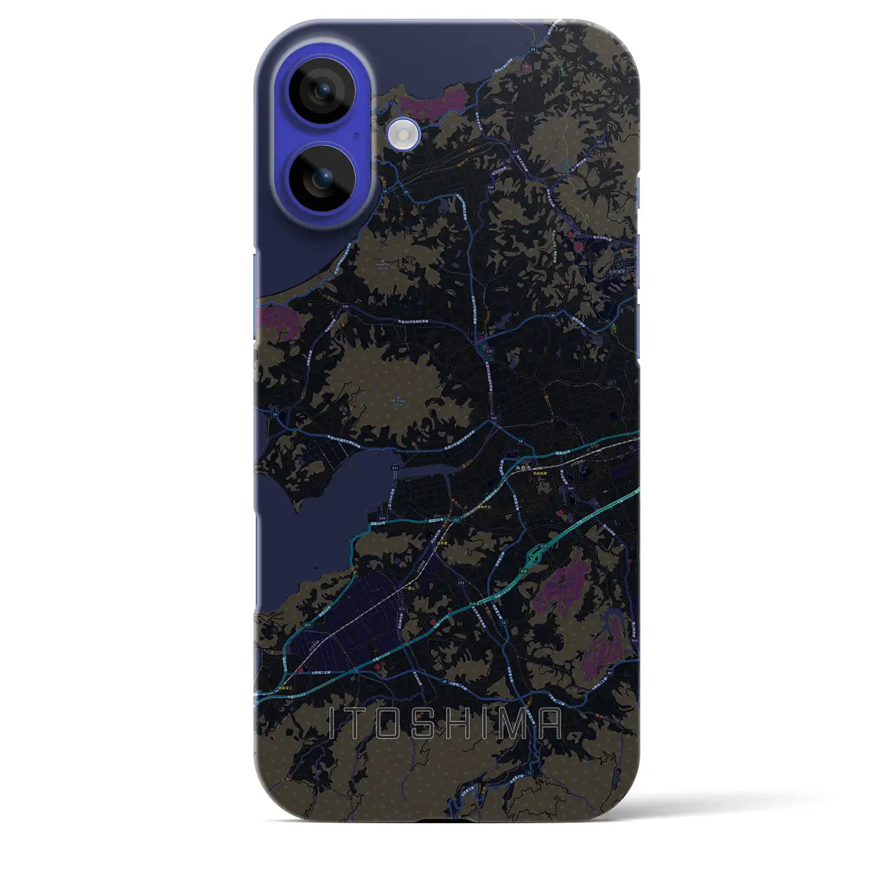 【糸島(福岡県)】地図柄iPhoneケース(バックカバータイプ)