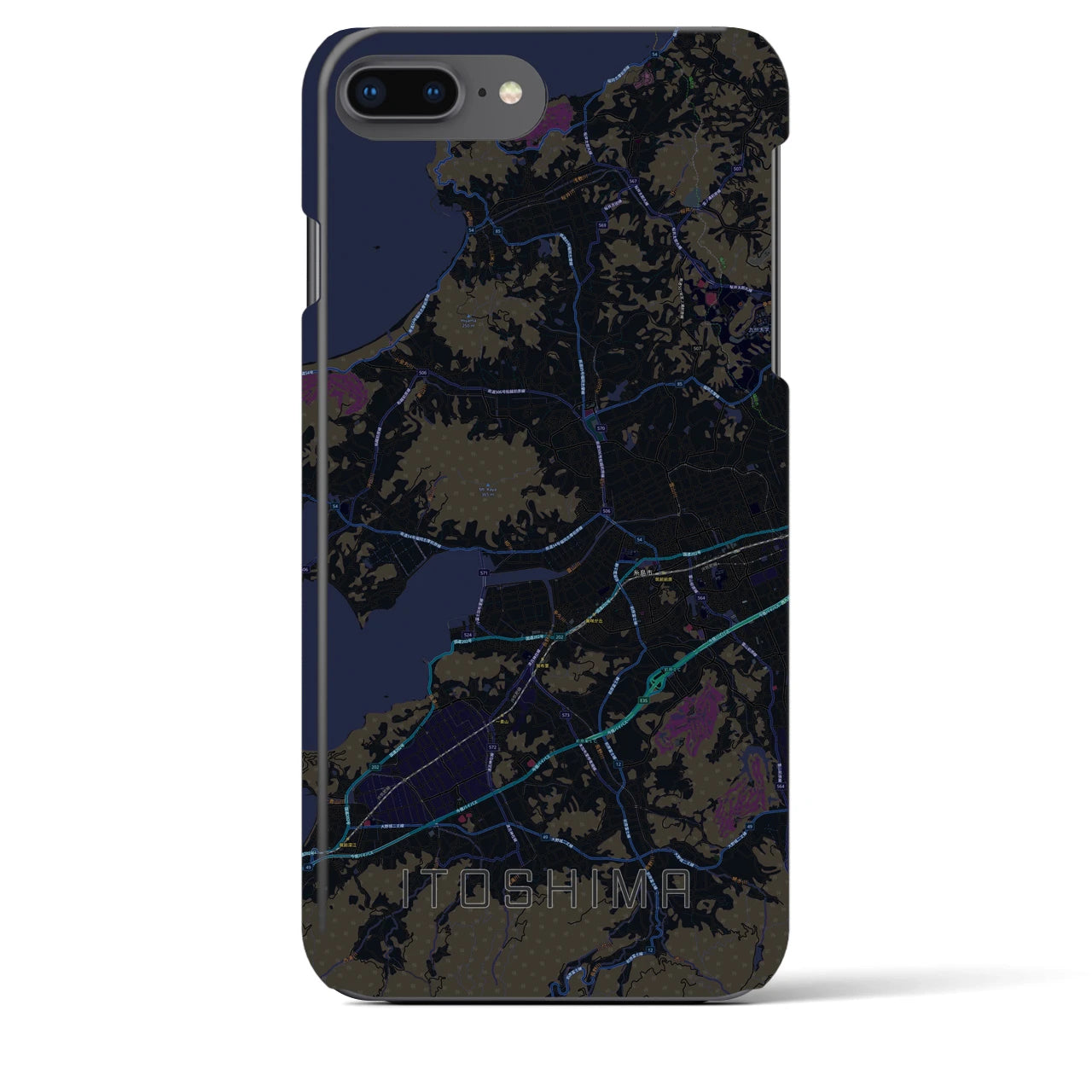 【糸島(福岡県)】地図柄iPhoneケース(バックカバータイプ)