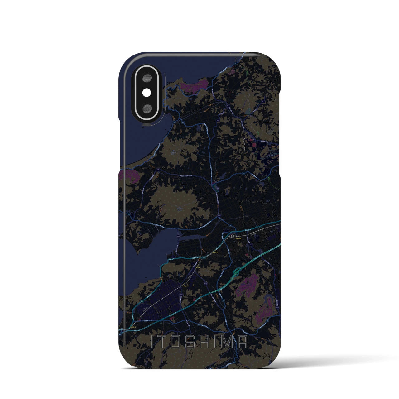 【糸島(福岡県)】地図柄iPhoneケース(バックカバータイプ)