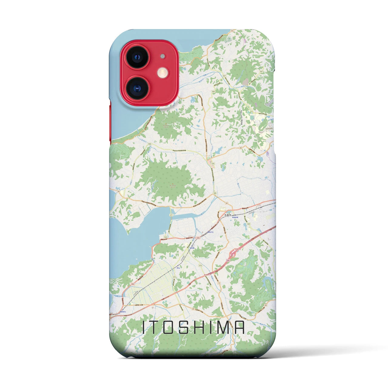 【糸島(福岡県)】地図柄iPhoneケース(バックカバータイプ)