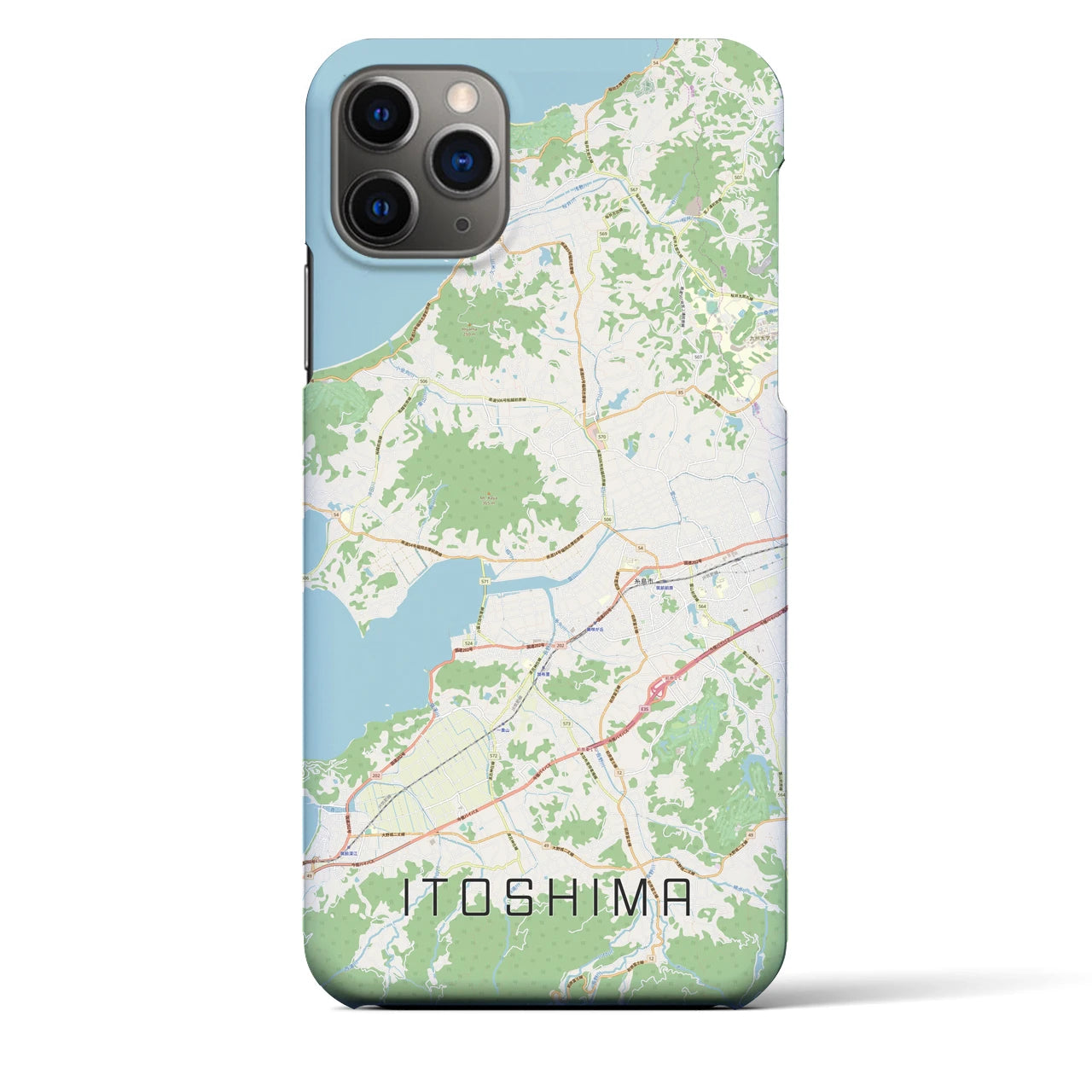 【糸島(福岡県)】地図柄iPhoneケース(バックカバータイプ)