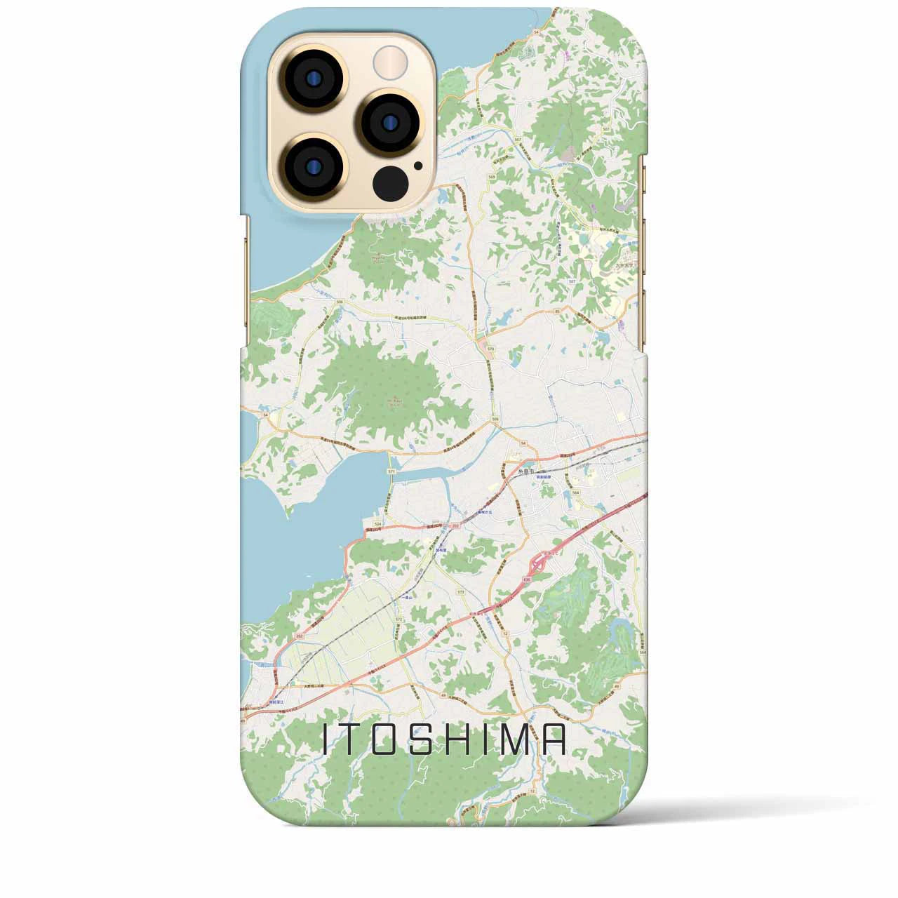 【糸島(福岡県)】地図柄iPhoneケース(バックカバータイプ)