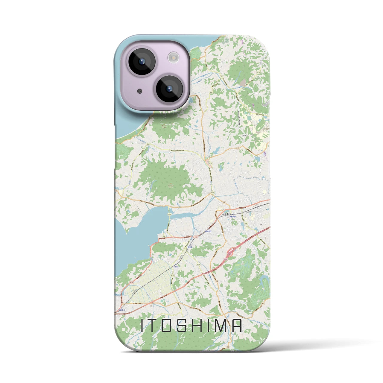 【糸島(福岡県)】地図柄iPhoneケース(バックカバータイプ)