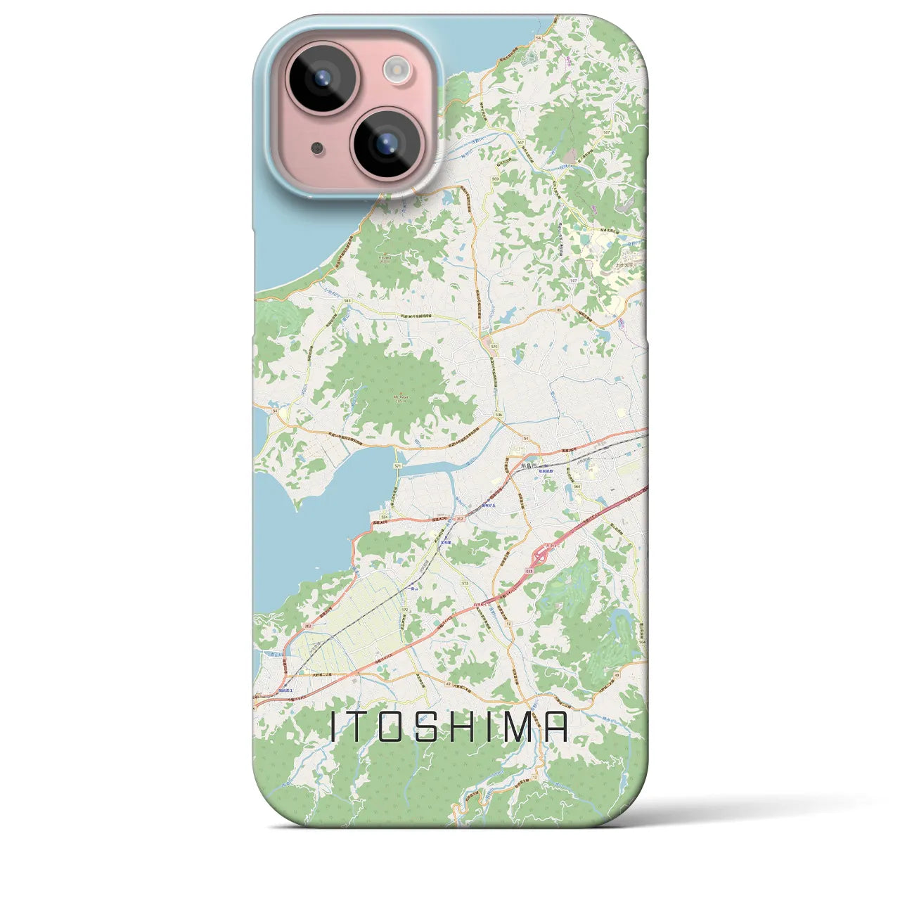 【糸島(福岡県)】地図柄iPhoneケース(バックカバータイプ)