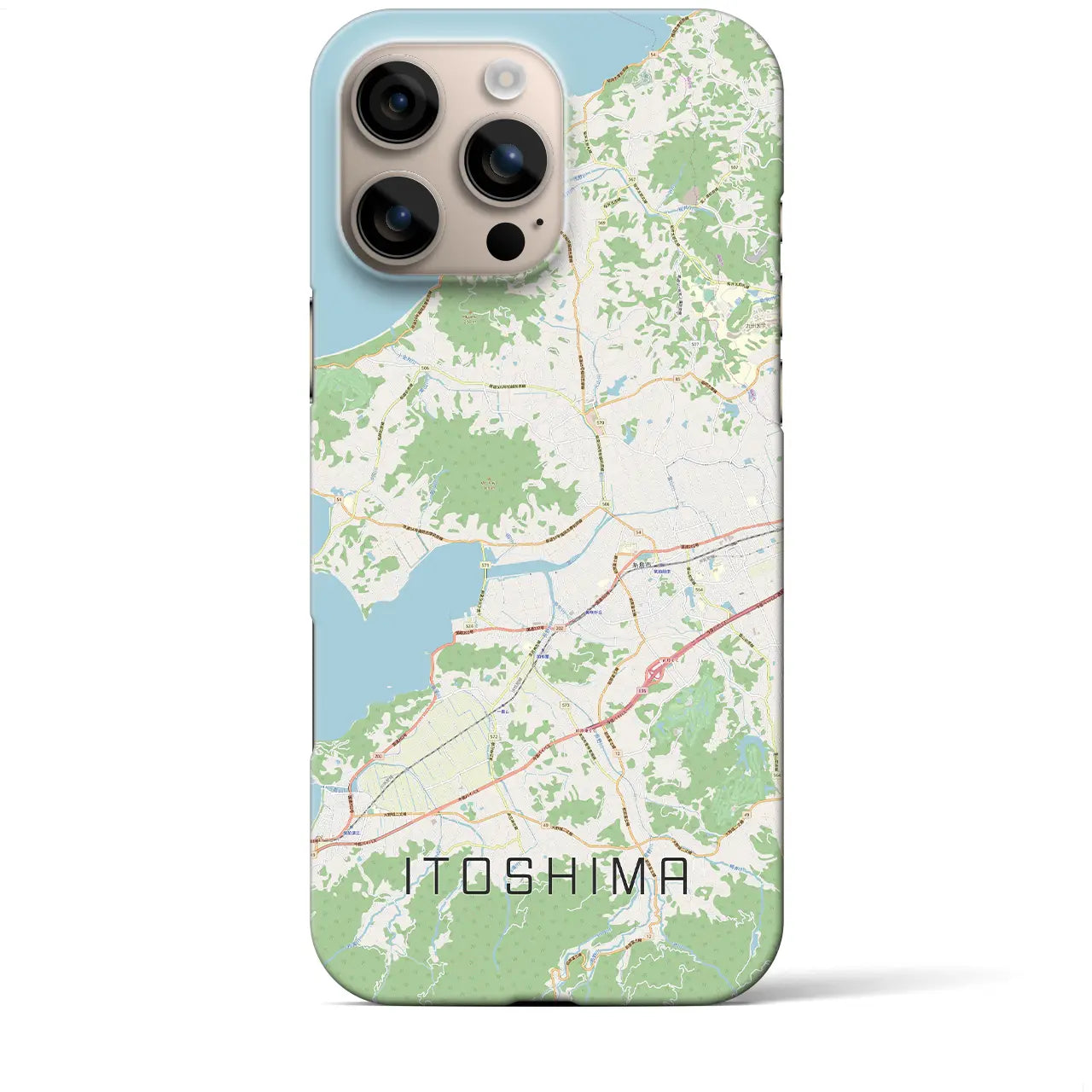【糸島(福岡県)】地図柄iPhoneケース(バックカバータイプ)