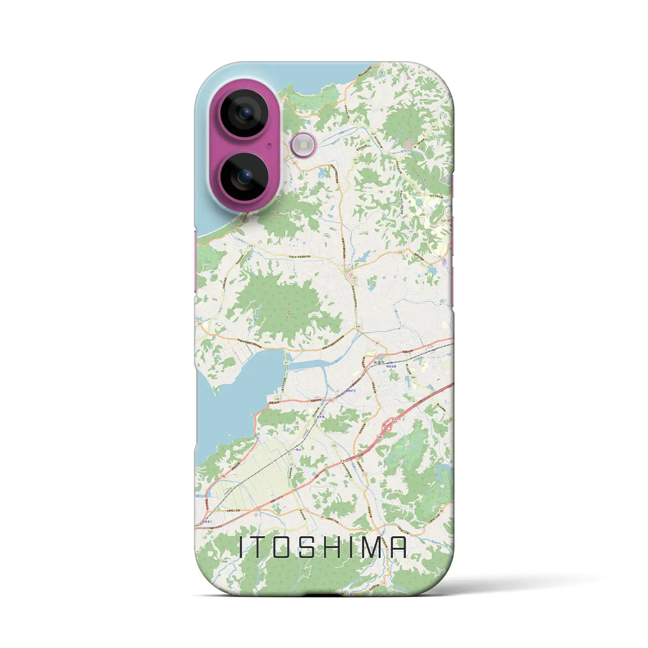 【糸島(福岡県)】地図柄iPhoneケース(バックカバータイプ)