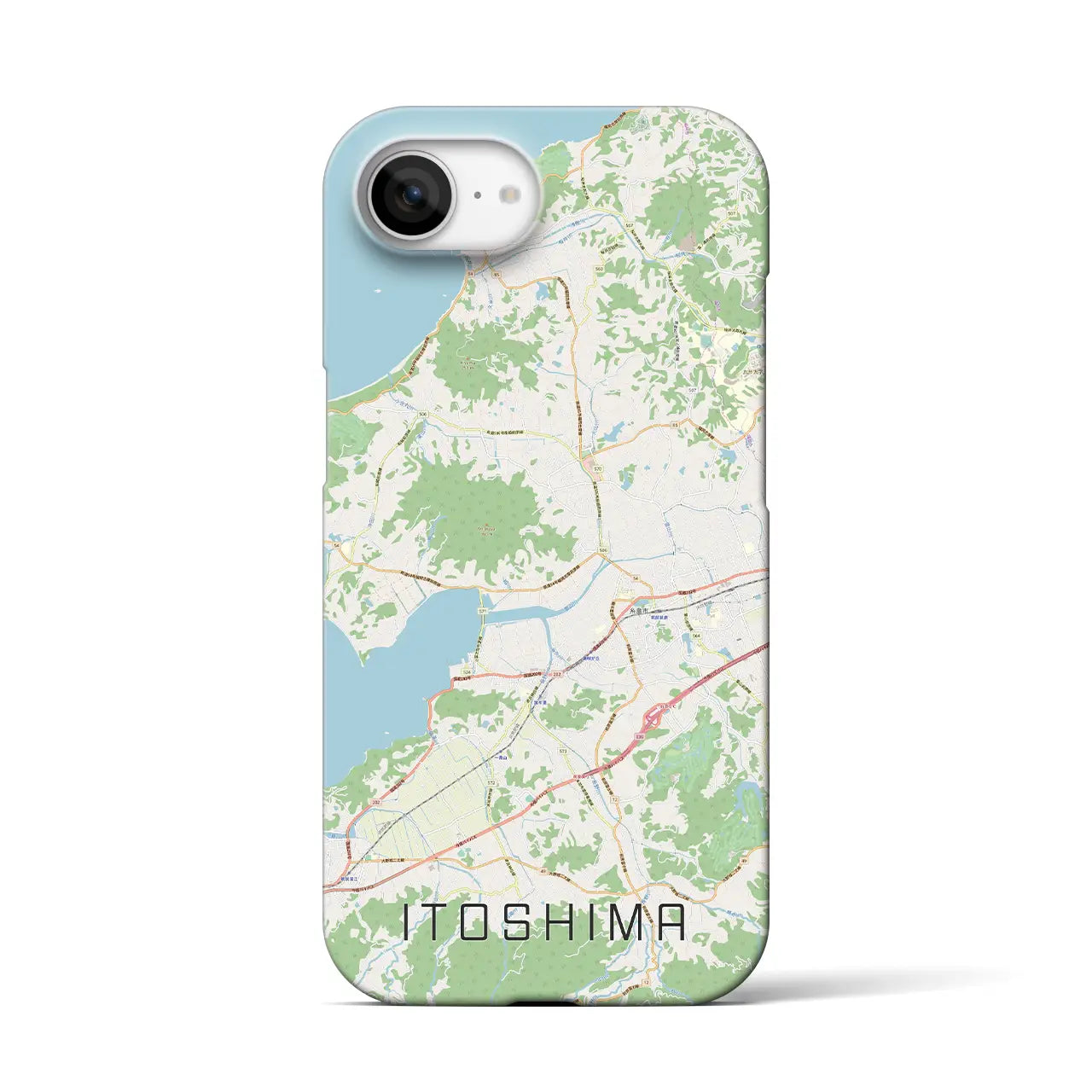 【糸島(福岡県)】地図柄iPhoneケース(バックカバータイプ)