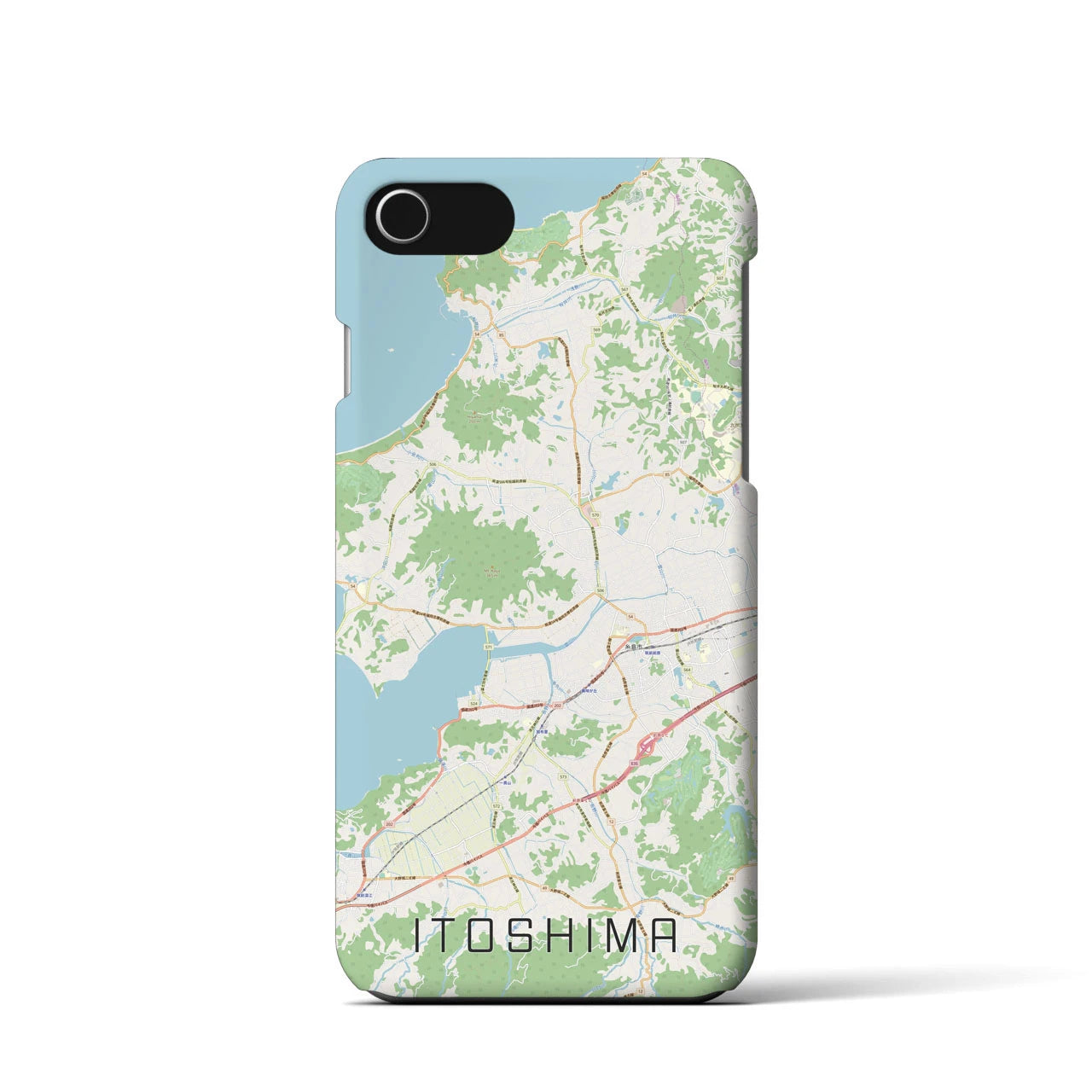 【糸島(福岡県)】地図柄iPhoneケース(バックカバータイプ)