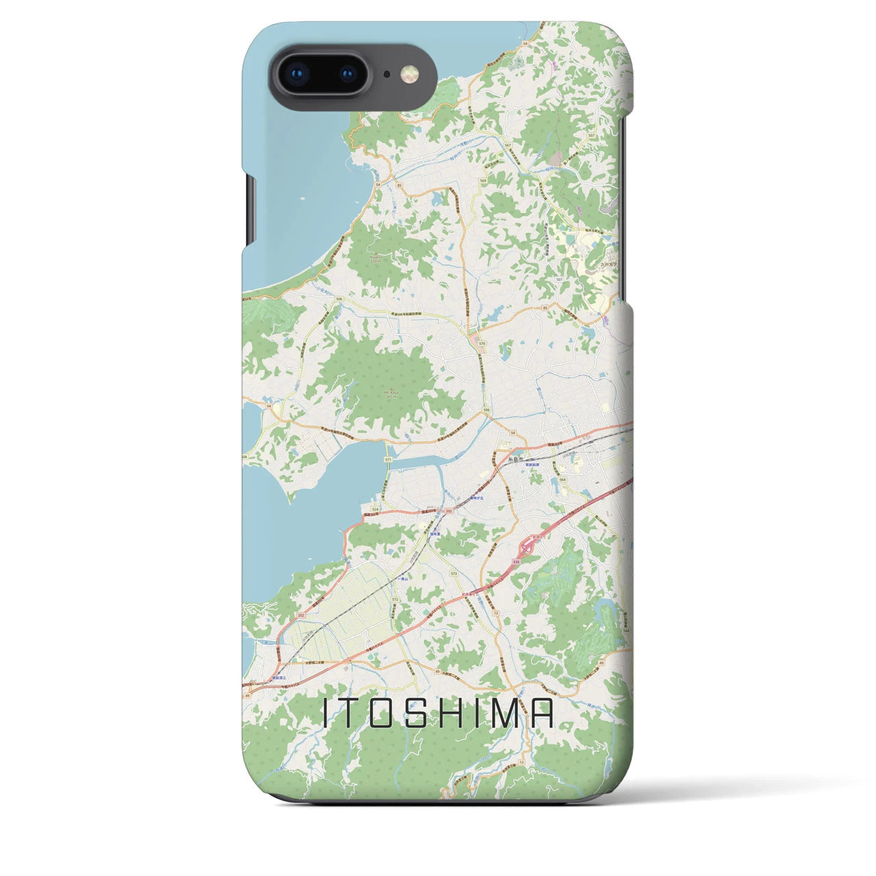 【糸島(福岡県)】地図柄iPhoneケース(バックカバータイプ)