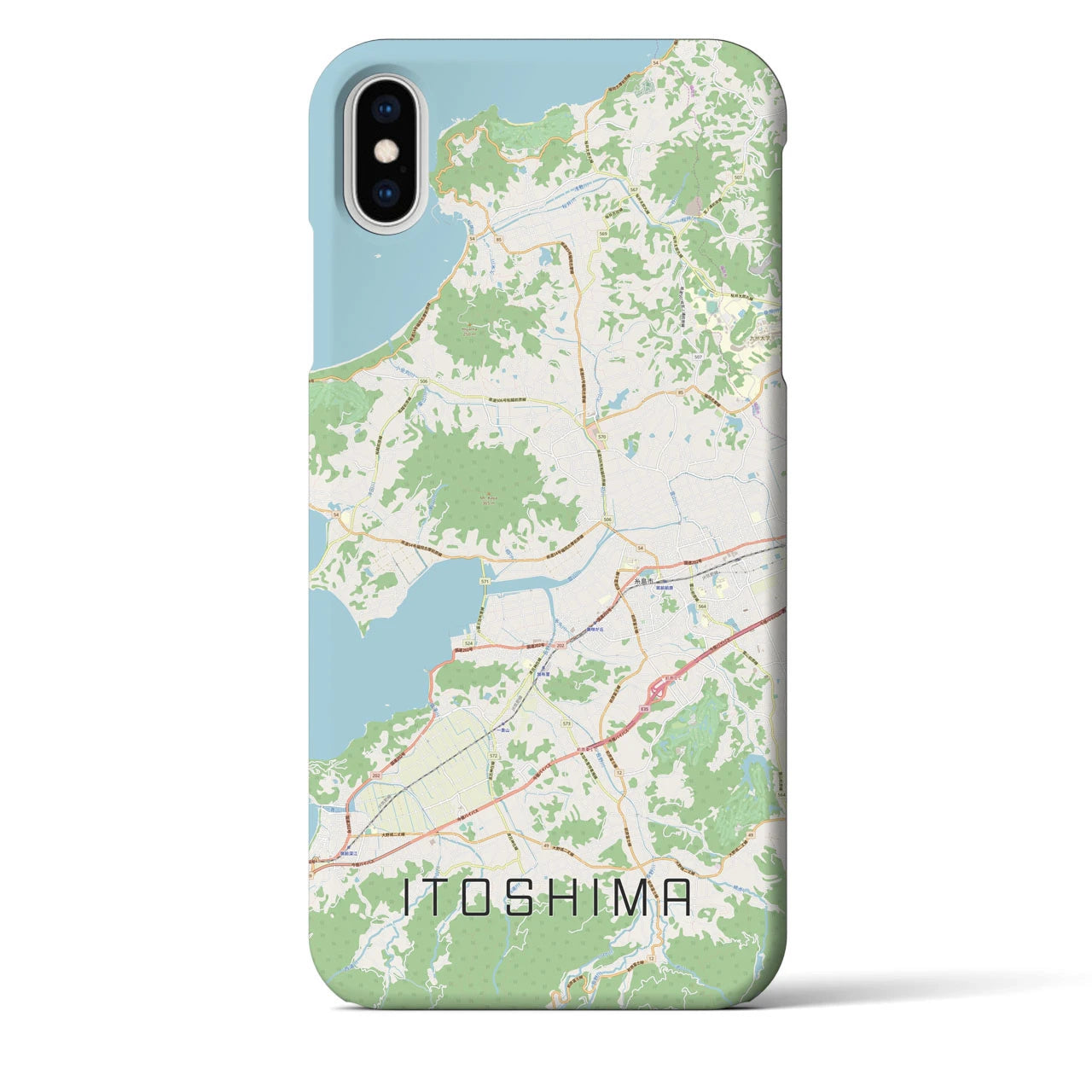 【糸島(福岡県)】地図柄iPhoneケース(バックカバータイプ)