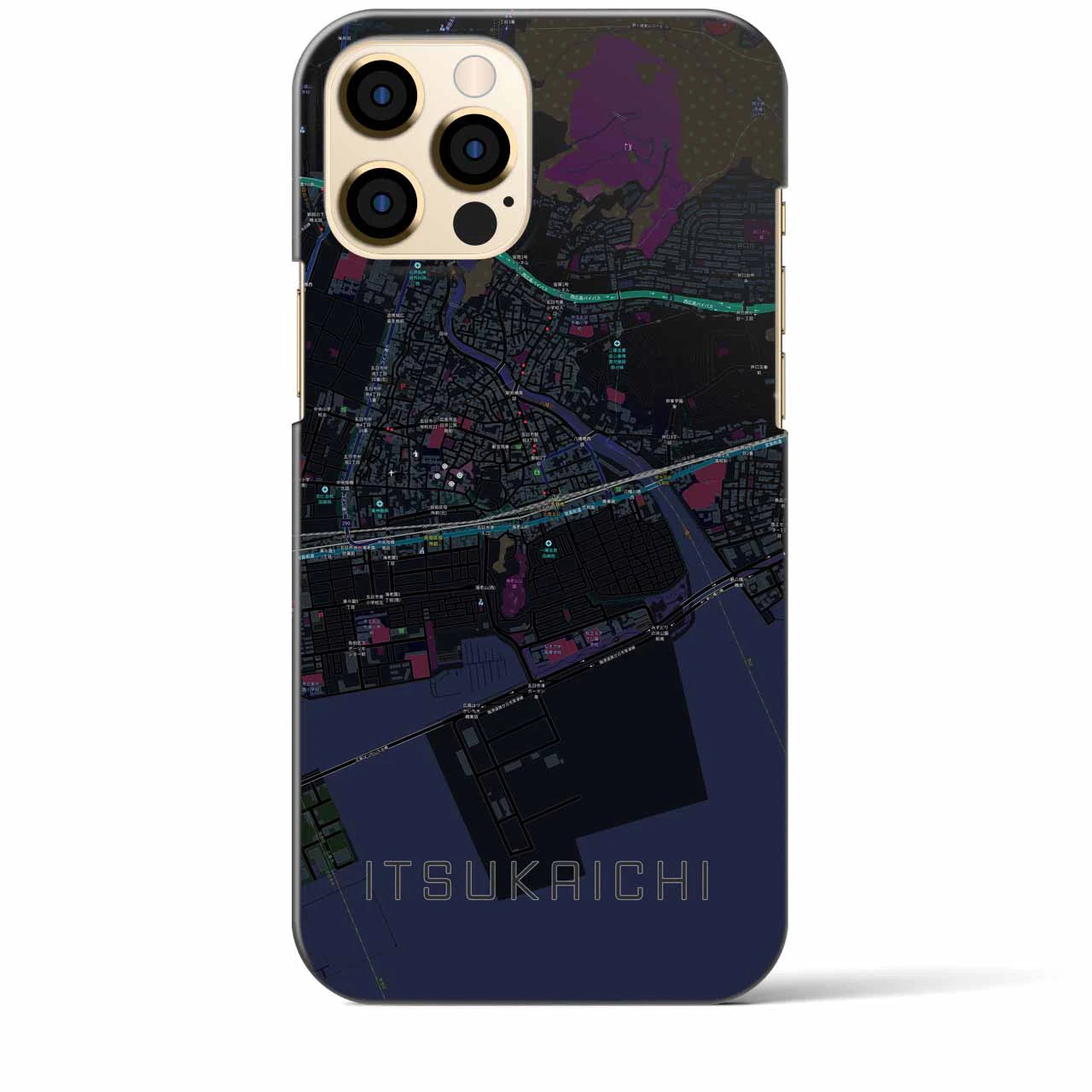 【五日市(広島県)】地図柄iPhoneケース(バックカバータイプ)