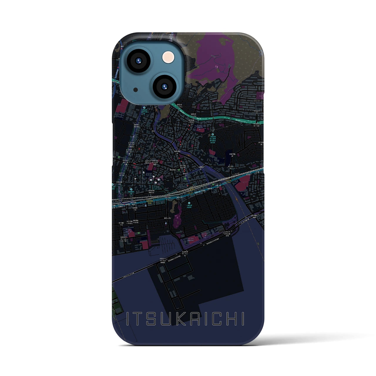 【五日市(広島県)】地図柄iPhoneケース(バックカバータイプ)