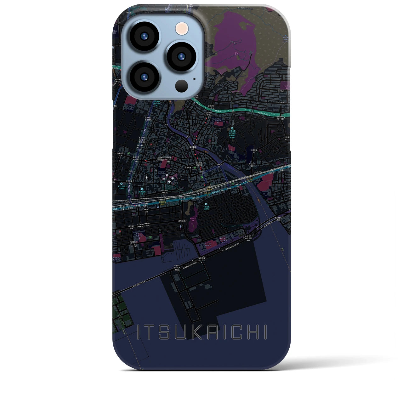 【五日市(広島県)】地図柄iPhoneケース(バックカバータイプ)