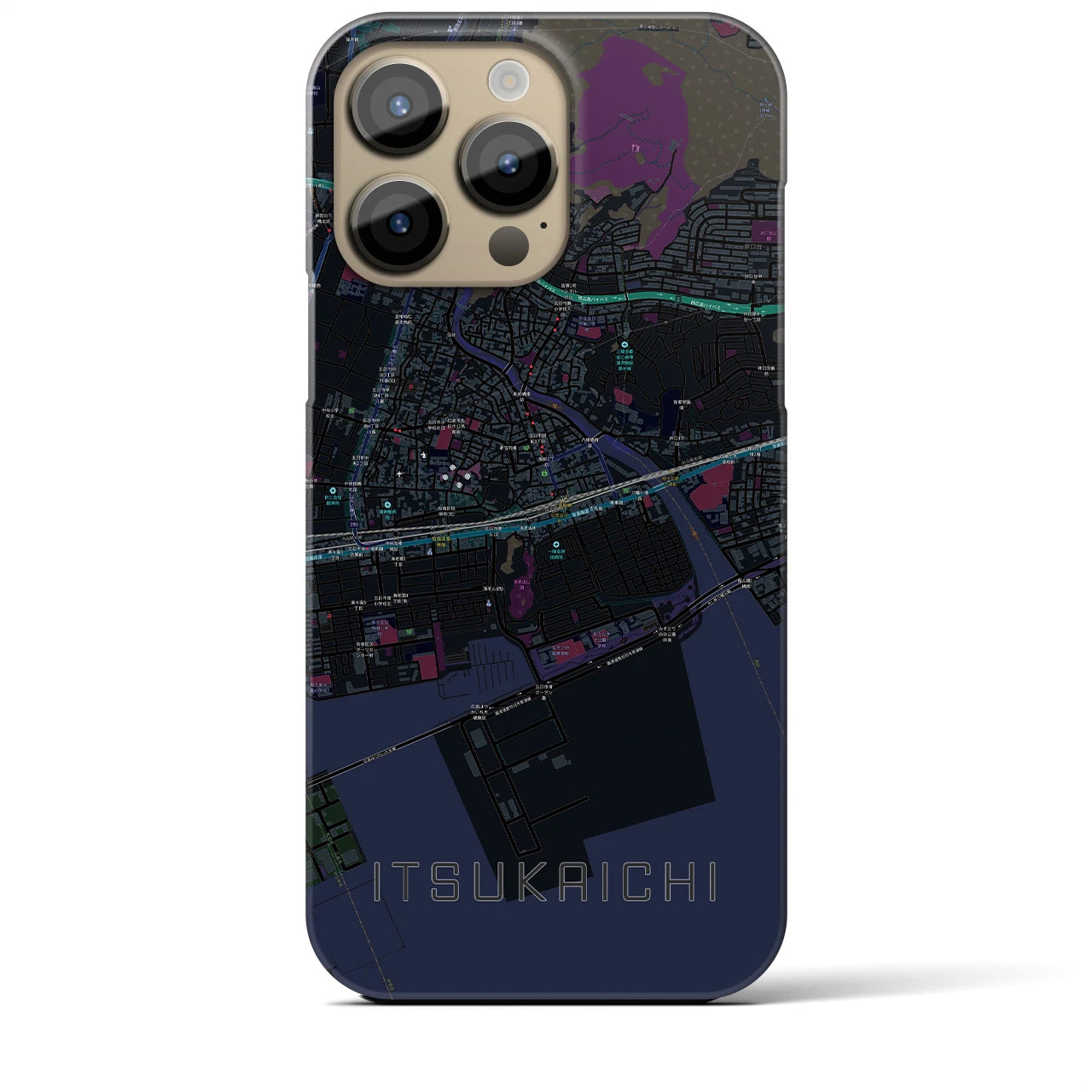 【五日市(広島県)】地図柄iPhoneケース(バックカバータイプ)