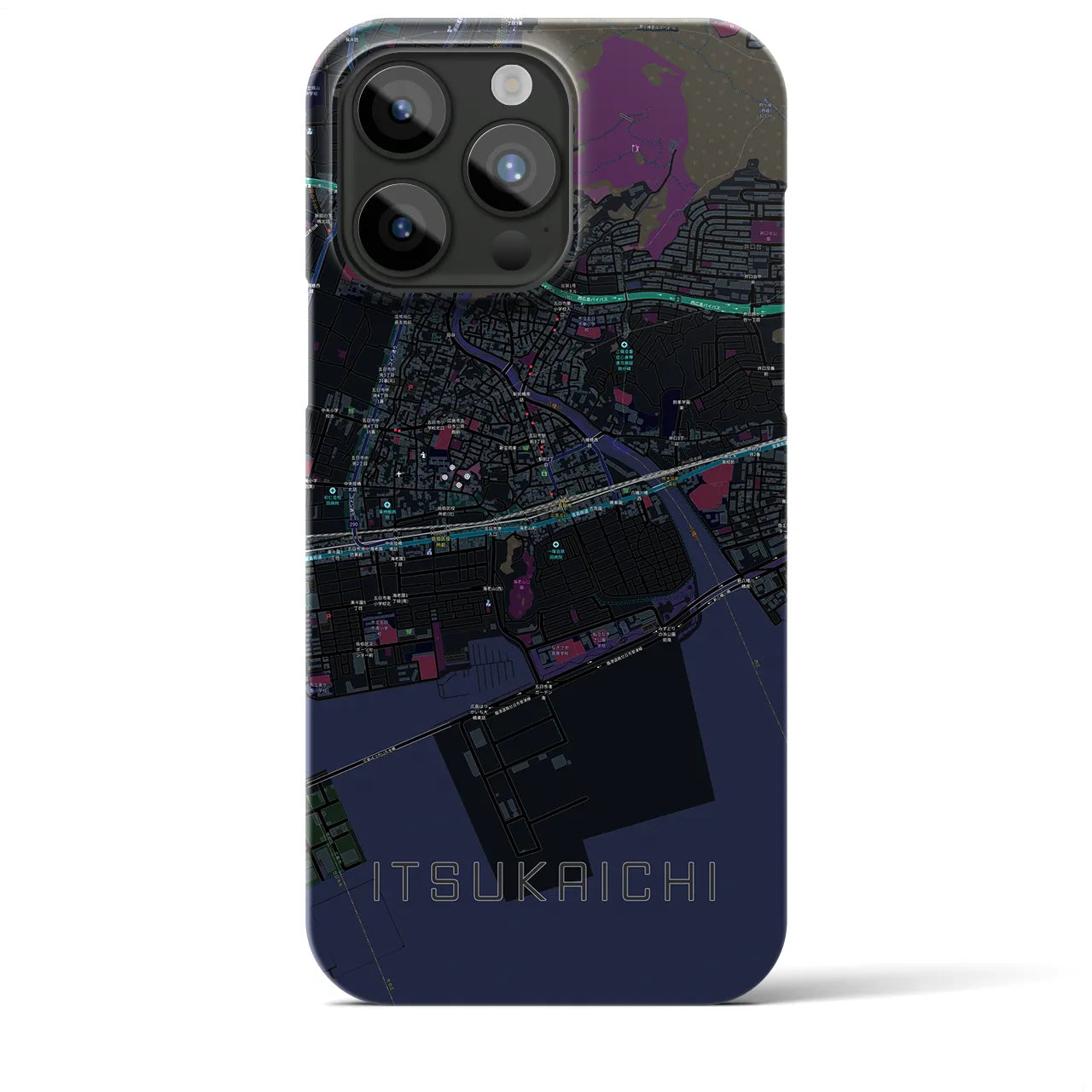 【五日市(広島県)】地図柄iPhoneケース(バックカバータイプ)
