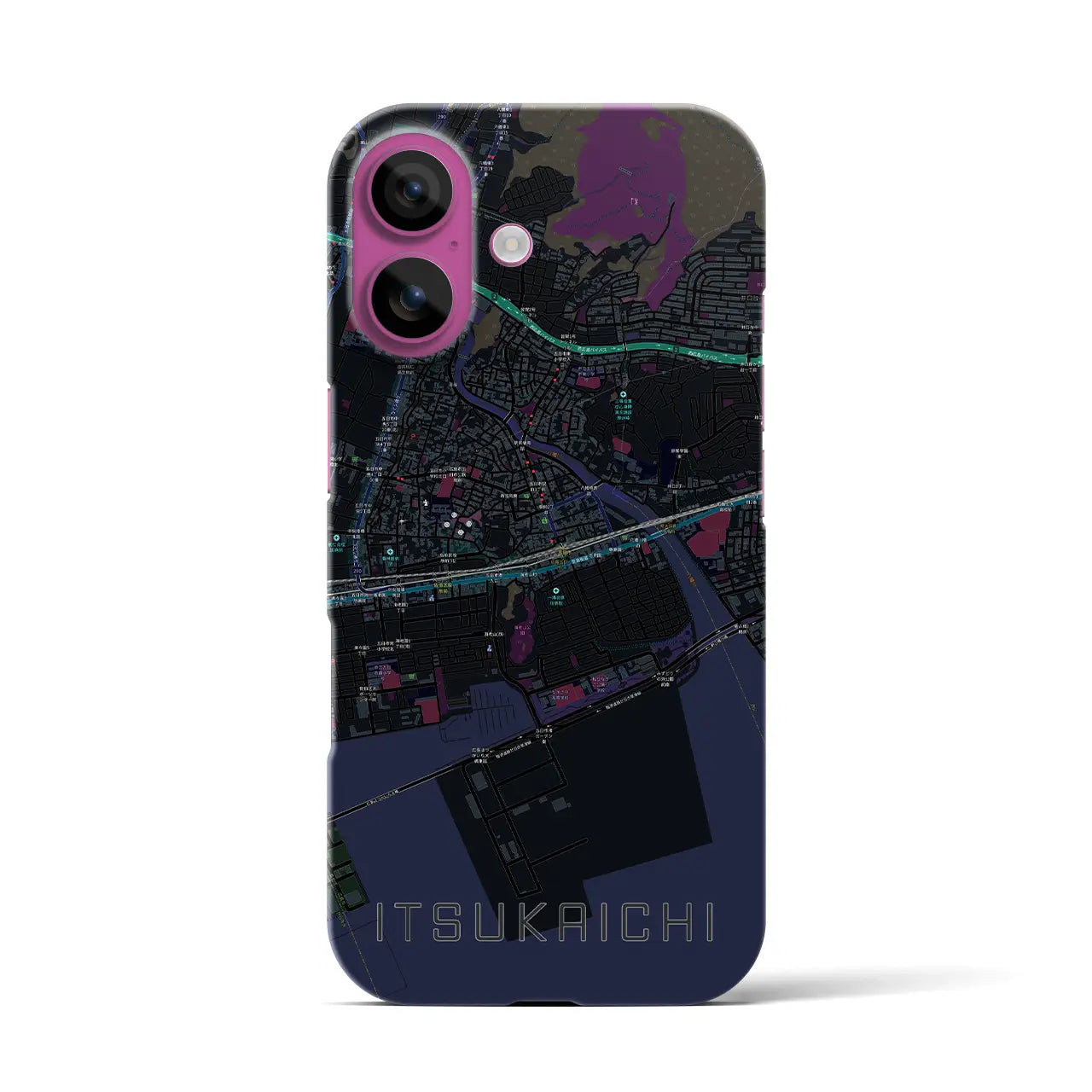 【五日市(広島県)】地図柄iPhoneケース(バックカバータイプ)