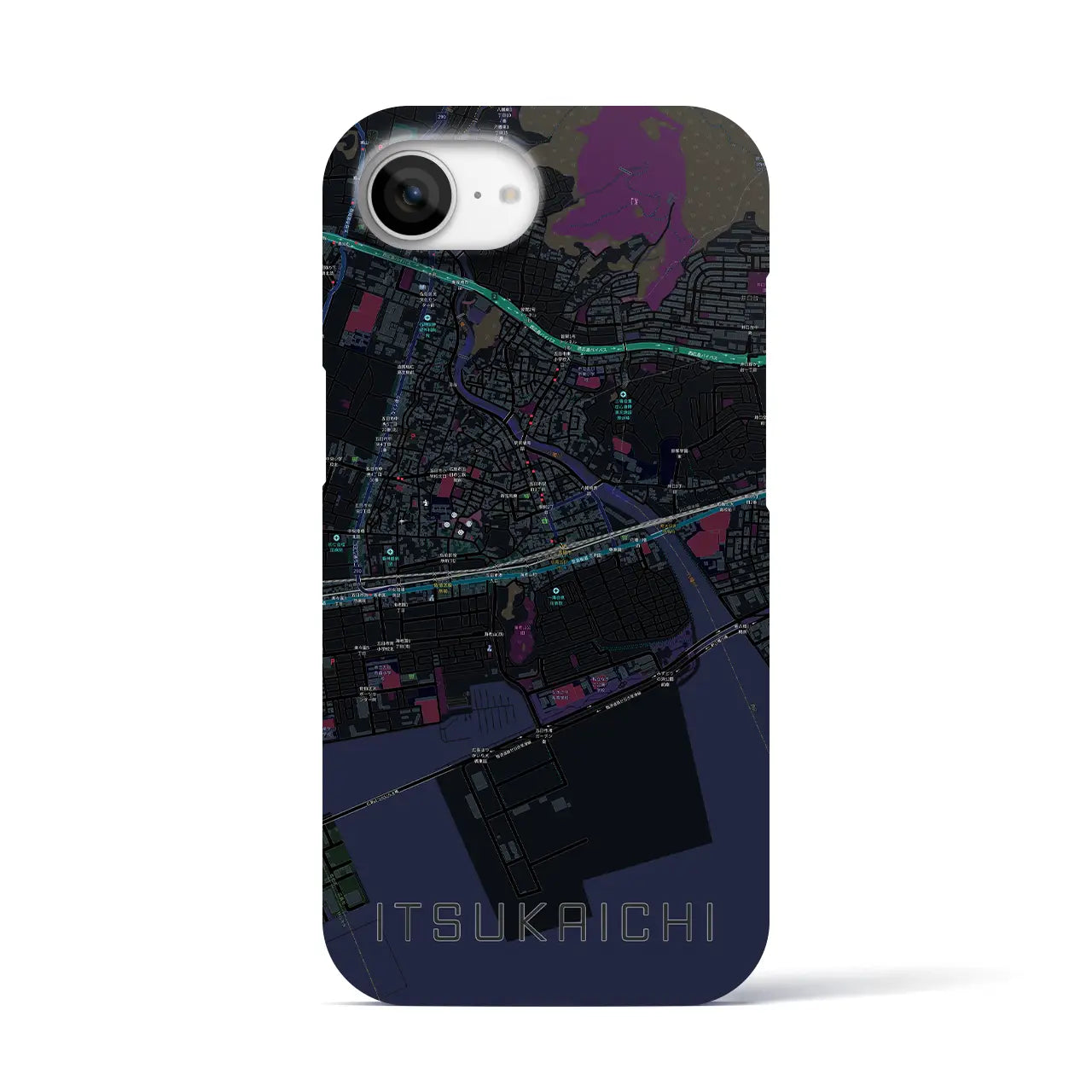 【五日市(広島県)】地図柄iPhoneケース(バックカバータイプ)