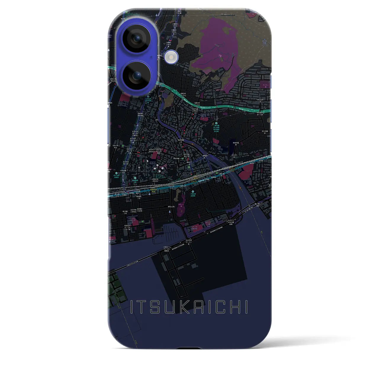 【五日市(広島県)】地図柄iPhoneケース(バックカバータイプ)