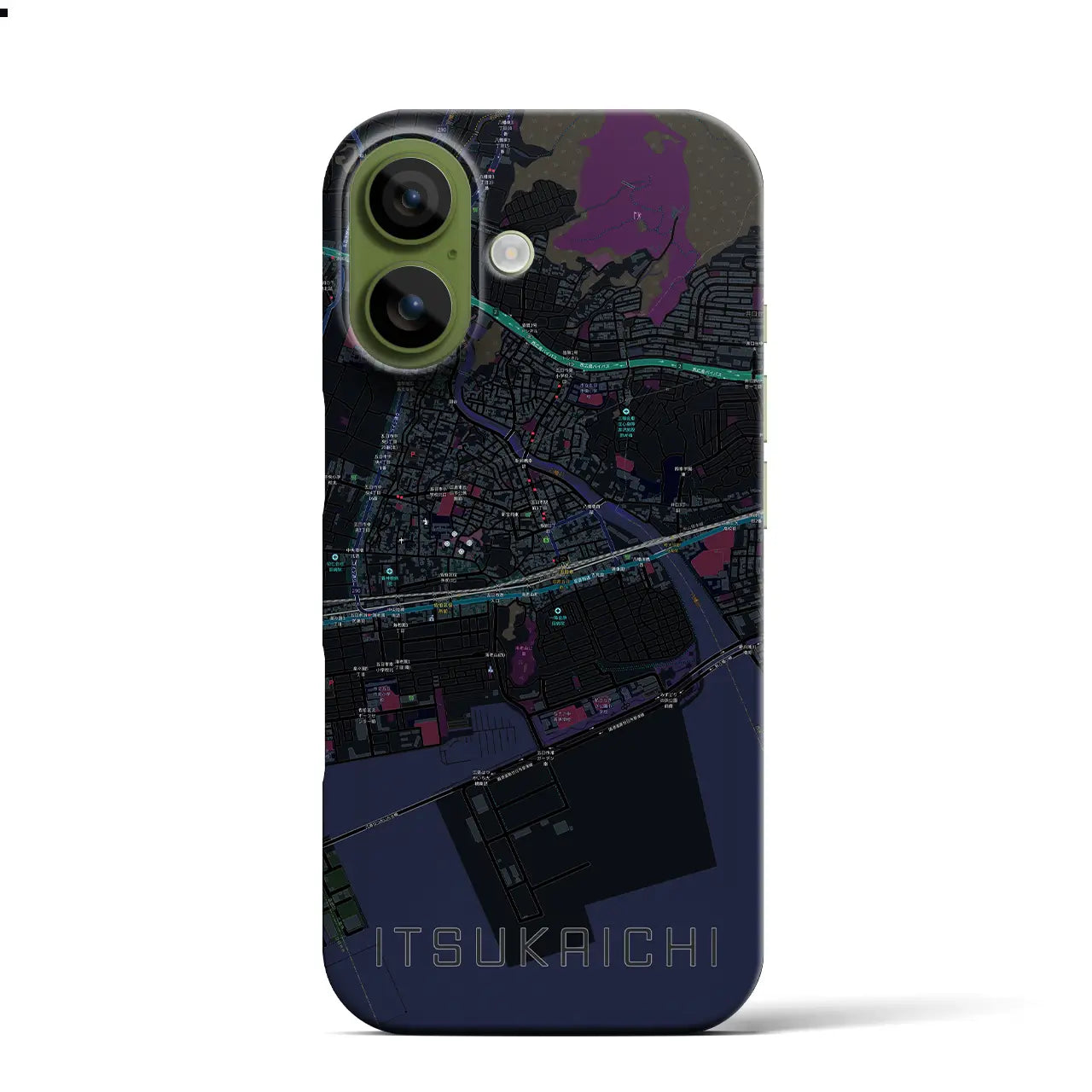 【五日市(広島県)】地図柄iPhoneケース(バックカバータイプ)