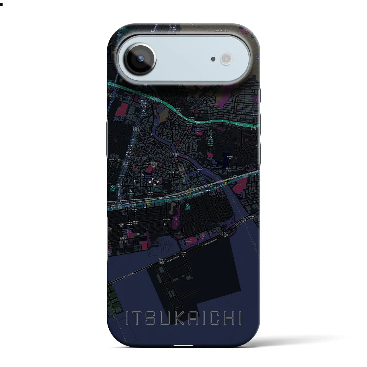 【五日市(広島県)】地図柄iPhoneケース(バックカバータイプ)