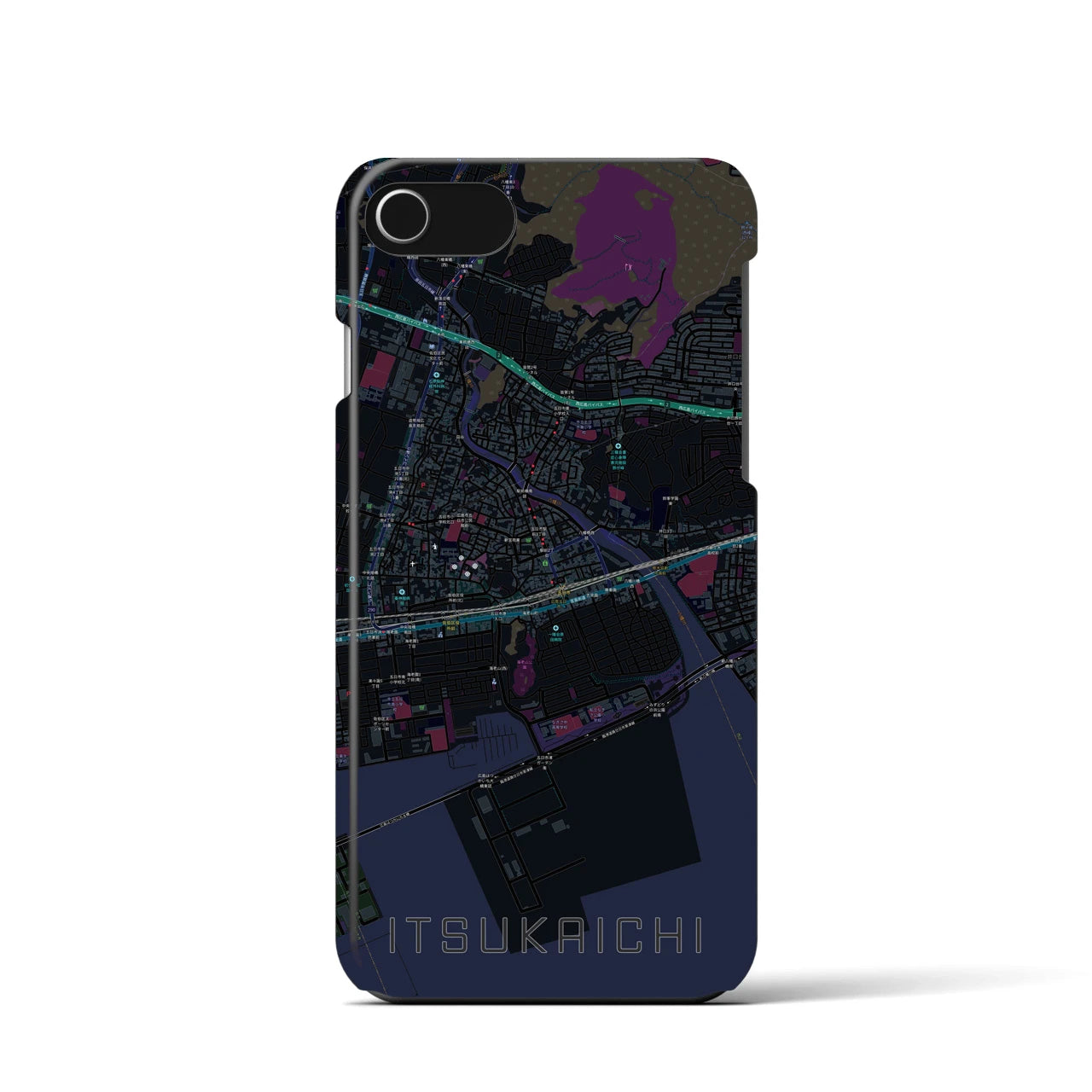 【五日市(広島県)】地図柄iPhoneケース(バックカバータイプ)