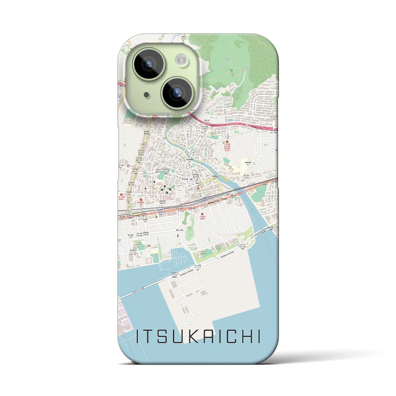 【五日市(広島県)】地図柄iPhoneケース(バックカバータイプ)