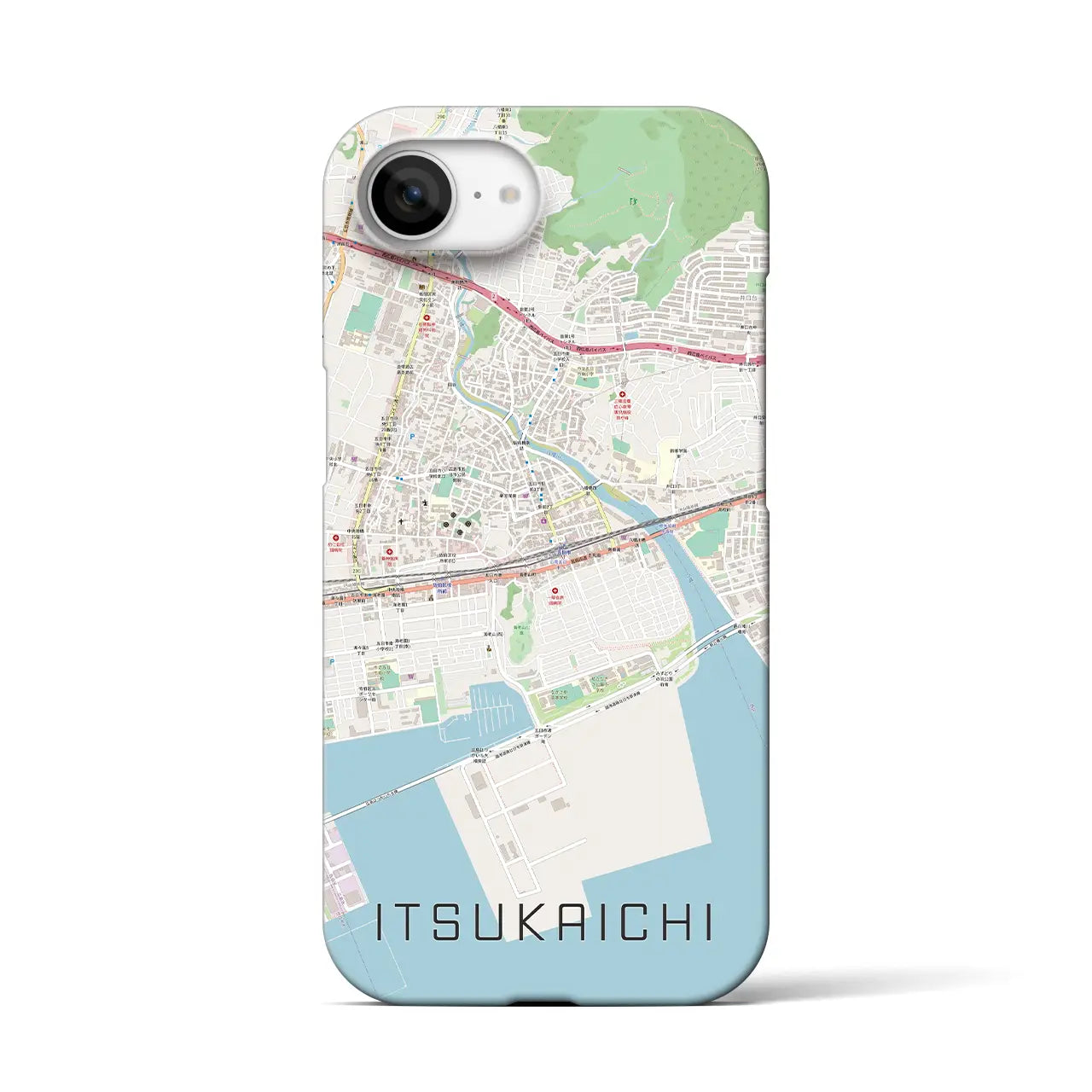 【五日市(広島県)】地図柄iPhoneケース(バックカバータイプ)