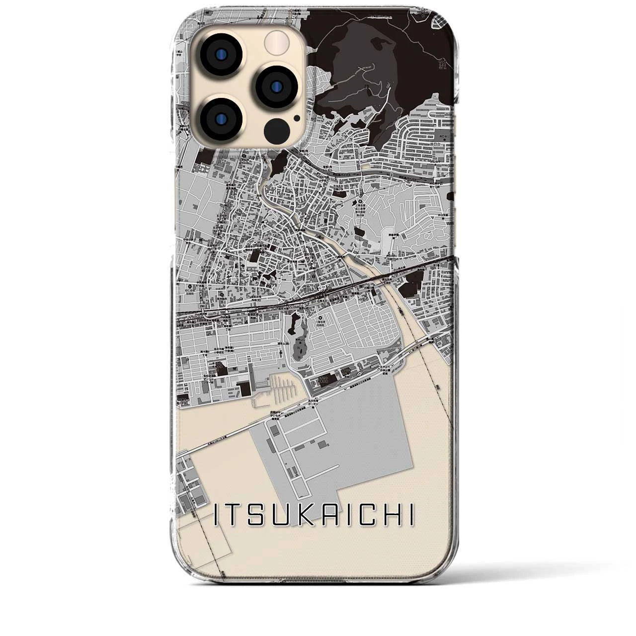 【五日市(広島県)】地図柄iPhoneケース(クリアタイプ)