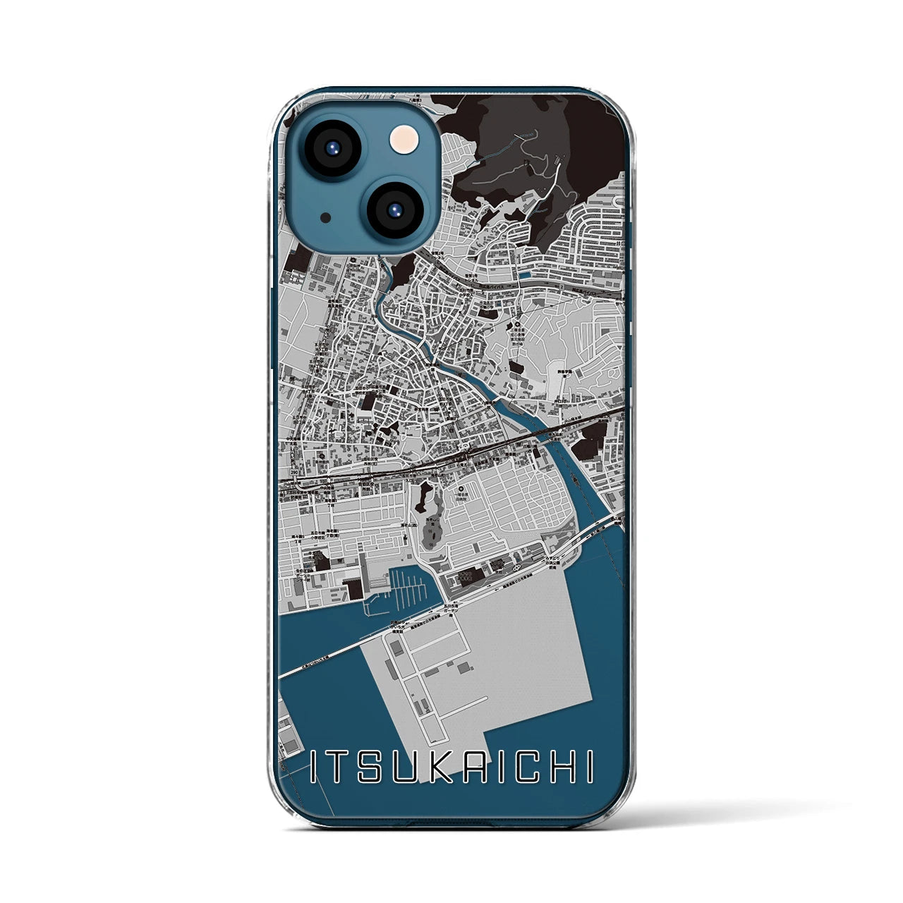 【五日市(広島県)】地図柄iPhoneケース(クリアタイプ)