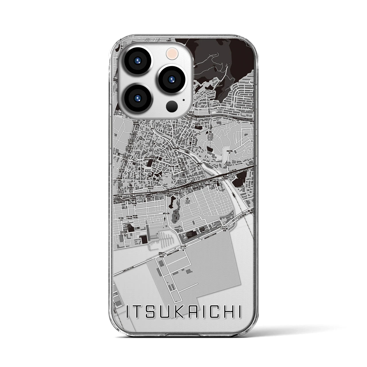 【五日市(広島県)】地図柄iPhoneケース(クリアタイプ)