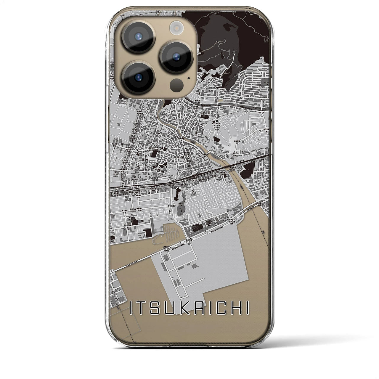 【五日市(広島県)】地図柄iPhoneケース(クリアタイプ)