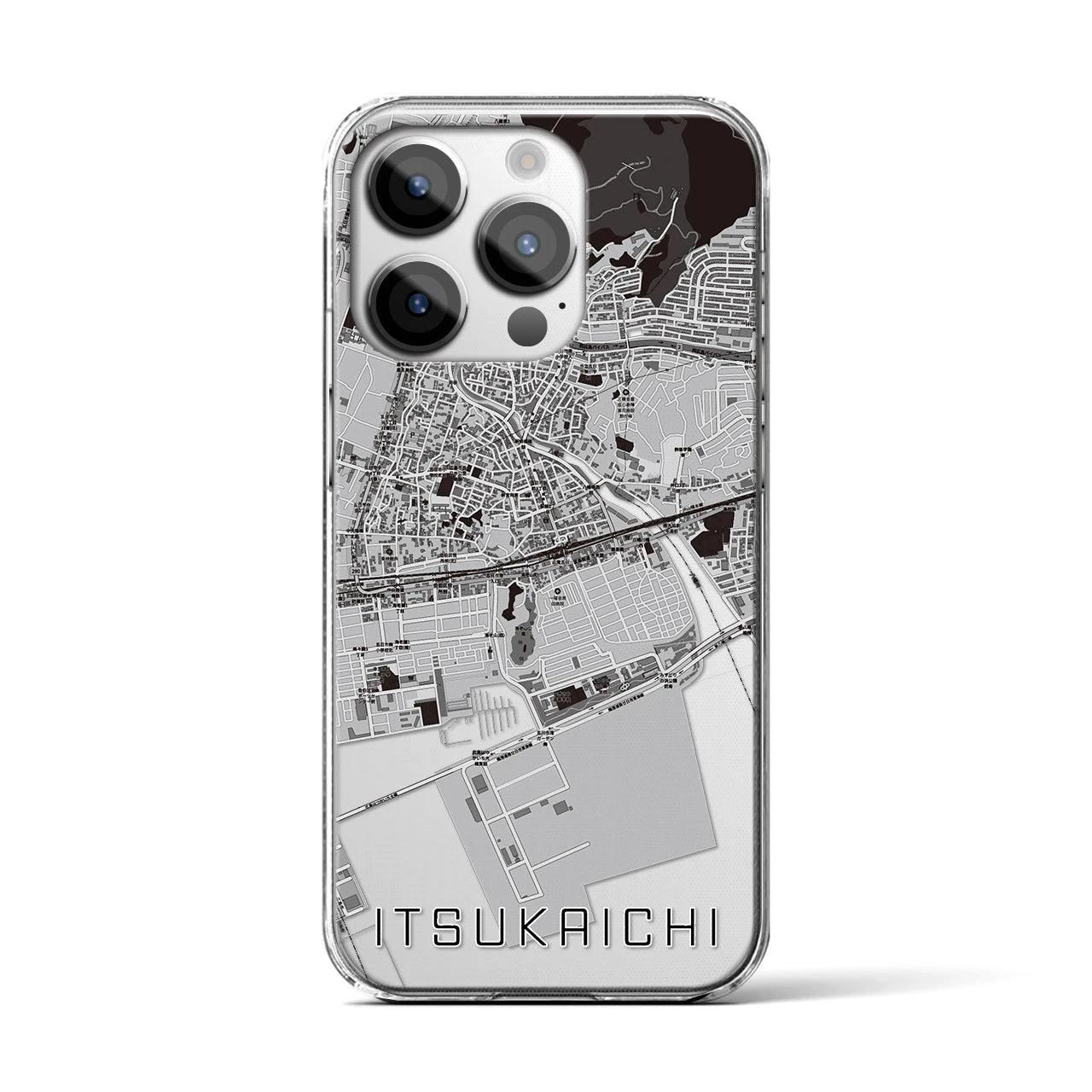 【五日市(広島県)】地図柄iPhoneケース(クリアタイプ)