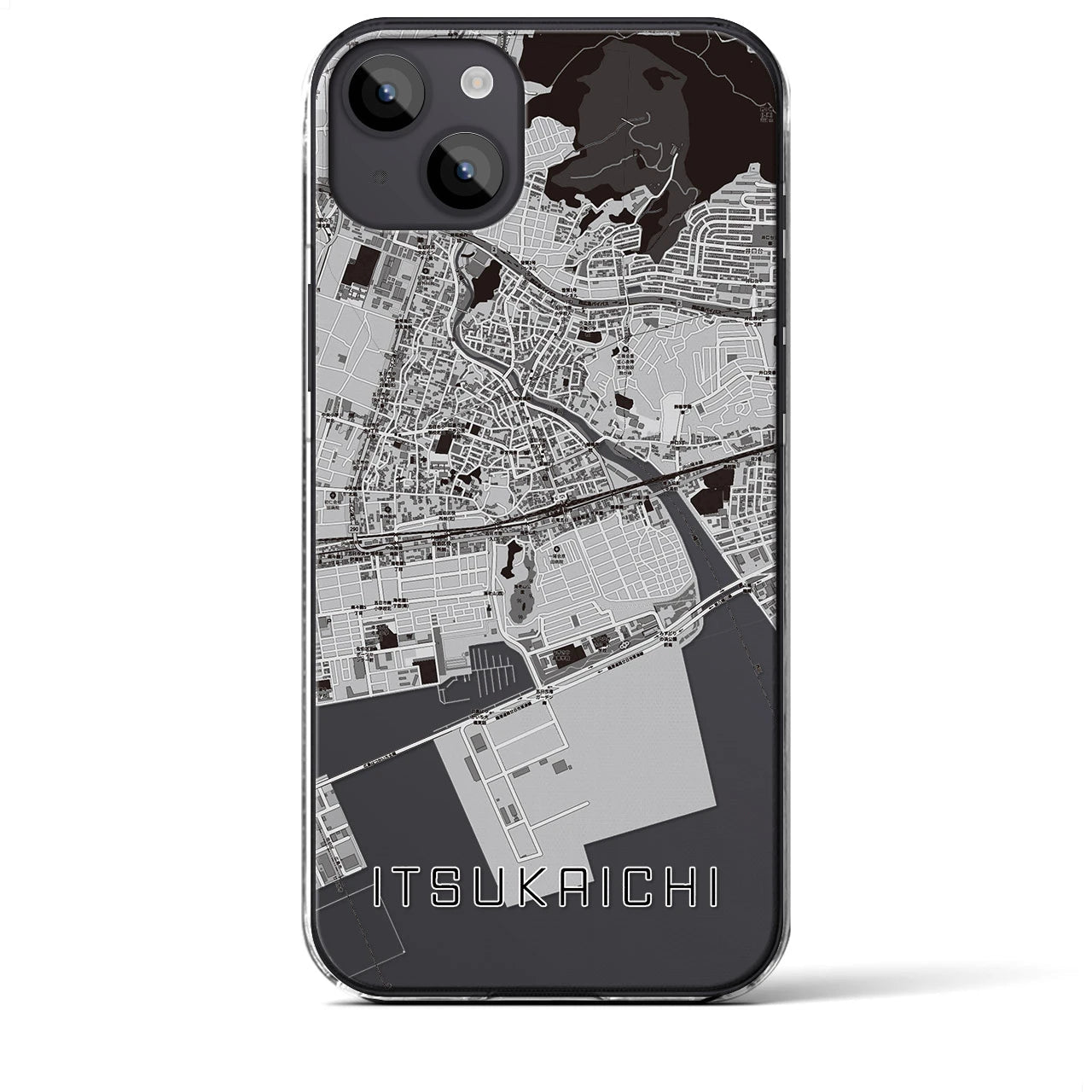 【五日市(広島県)】地図柄iPhoneケース(クリアタイプ)