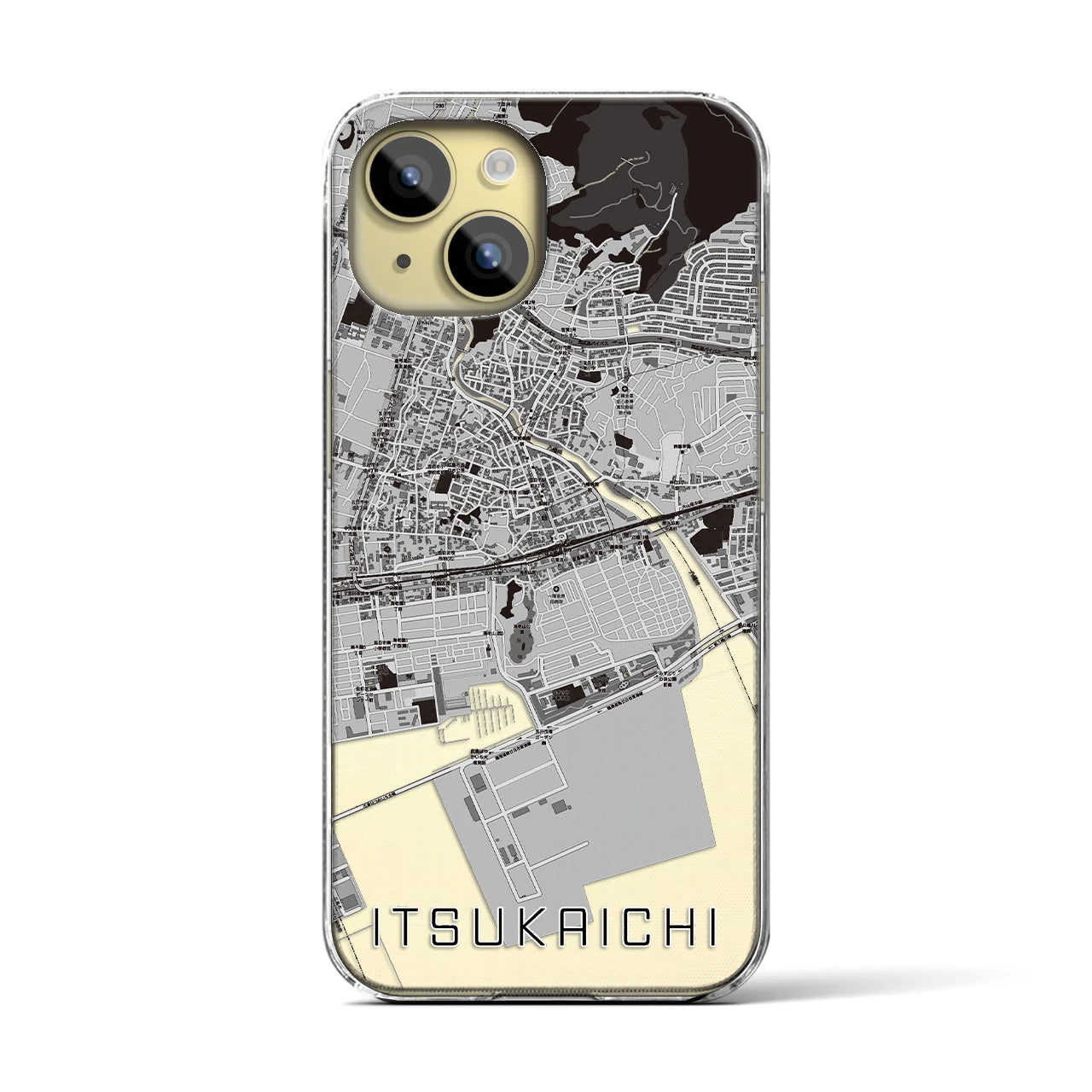 【五日市(広島県)】地図柄iPhoneケース(クリアタイプ)