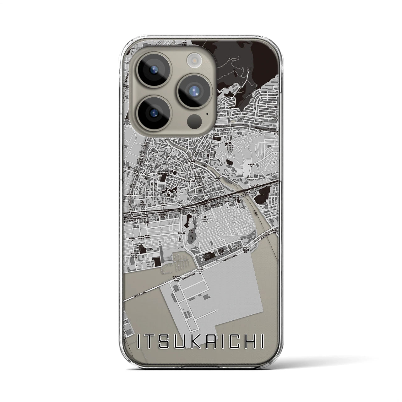 【五日市(広島県)】地図柄iPhoneケース(クリアタイプ)