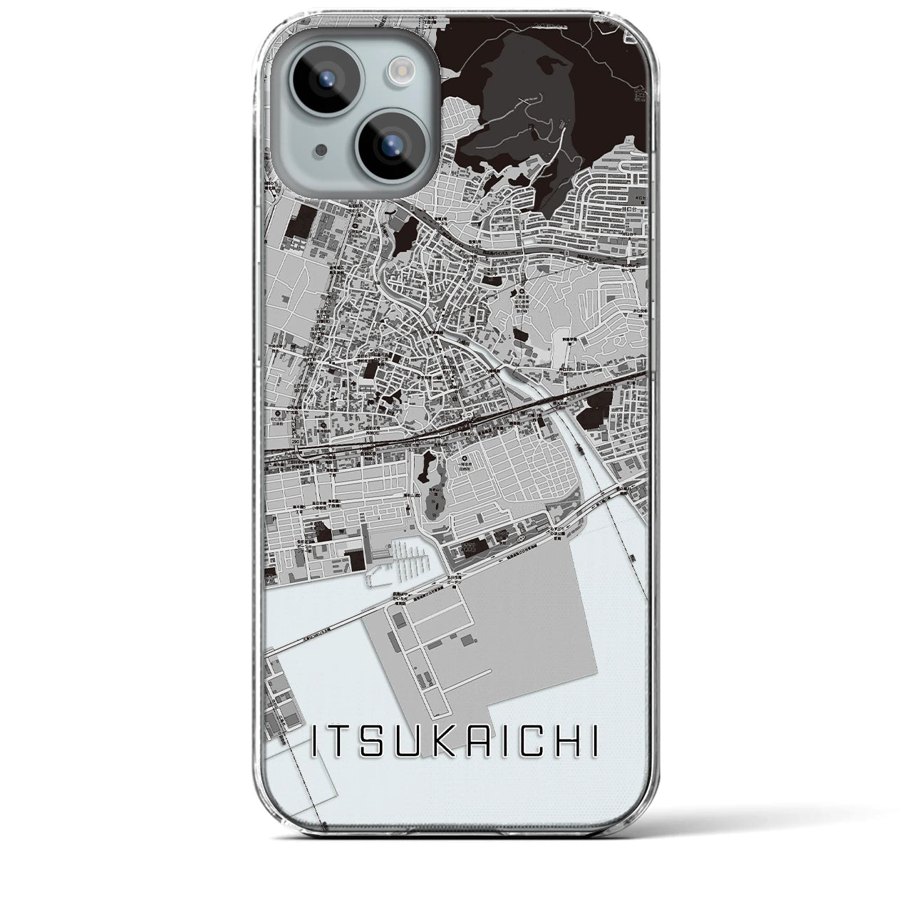 【五日市(広島県)】地図柄iPhoneケース(クリアタイプ)