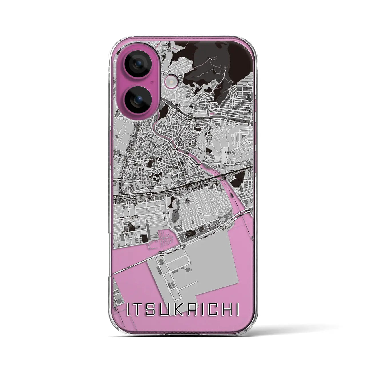 【五日市(広島県)】地図柄iPhoneケース(クリアタイプ)