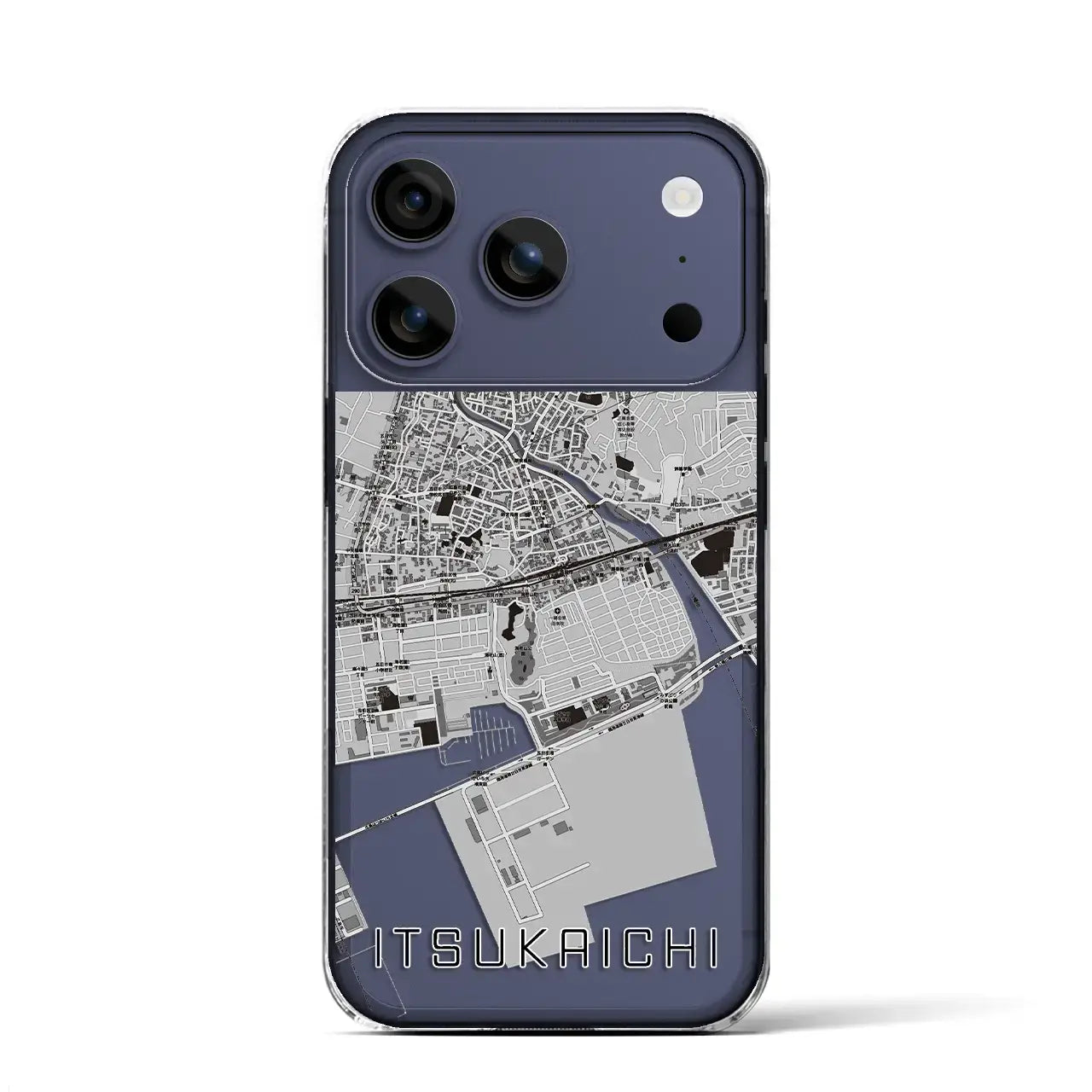 【五日市(広島県)】地図柄iPhoneケース(クリアタイプ)モノトーン・iPhone 17 Pro Max 用